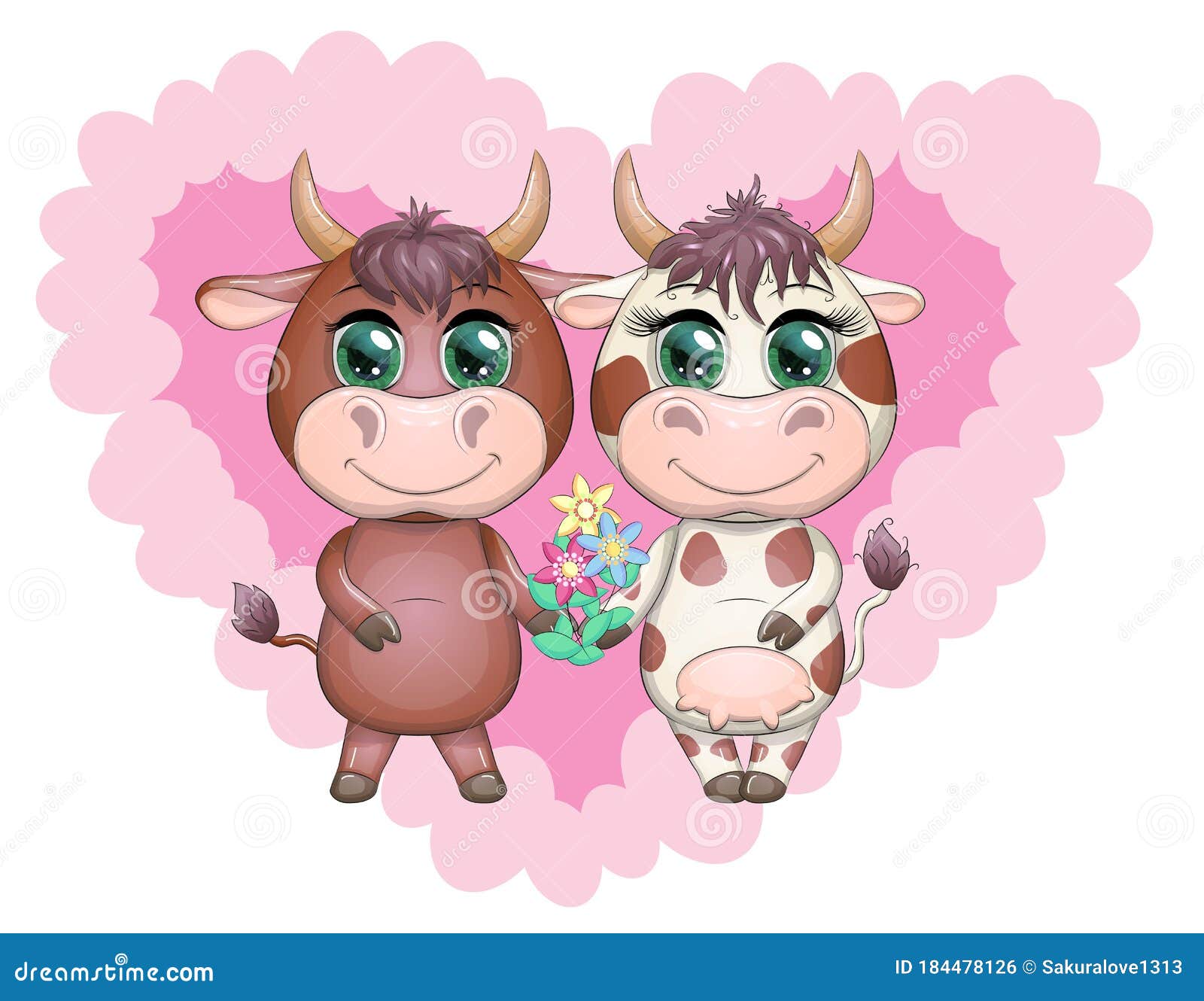 Una Linda Pareja De Dibujos Animados De Vaca Y Toro En Flores Con Hermosos Ojos Grandes. Símbolo Del Año 2021 Según Los Chinos Stock de ilustración - Ilustración de toro, hermoso: 184478126 Una Linda Pareja De Dibujos Animados De Vaca Y Toro En Flores Con Hermosos Ojos Grandes. Símbolo Del Año 2021 Según Los Chinos Stock de ilustración - Ilustración de toro, hermoso: 184478126