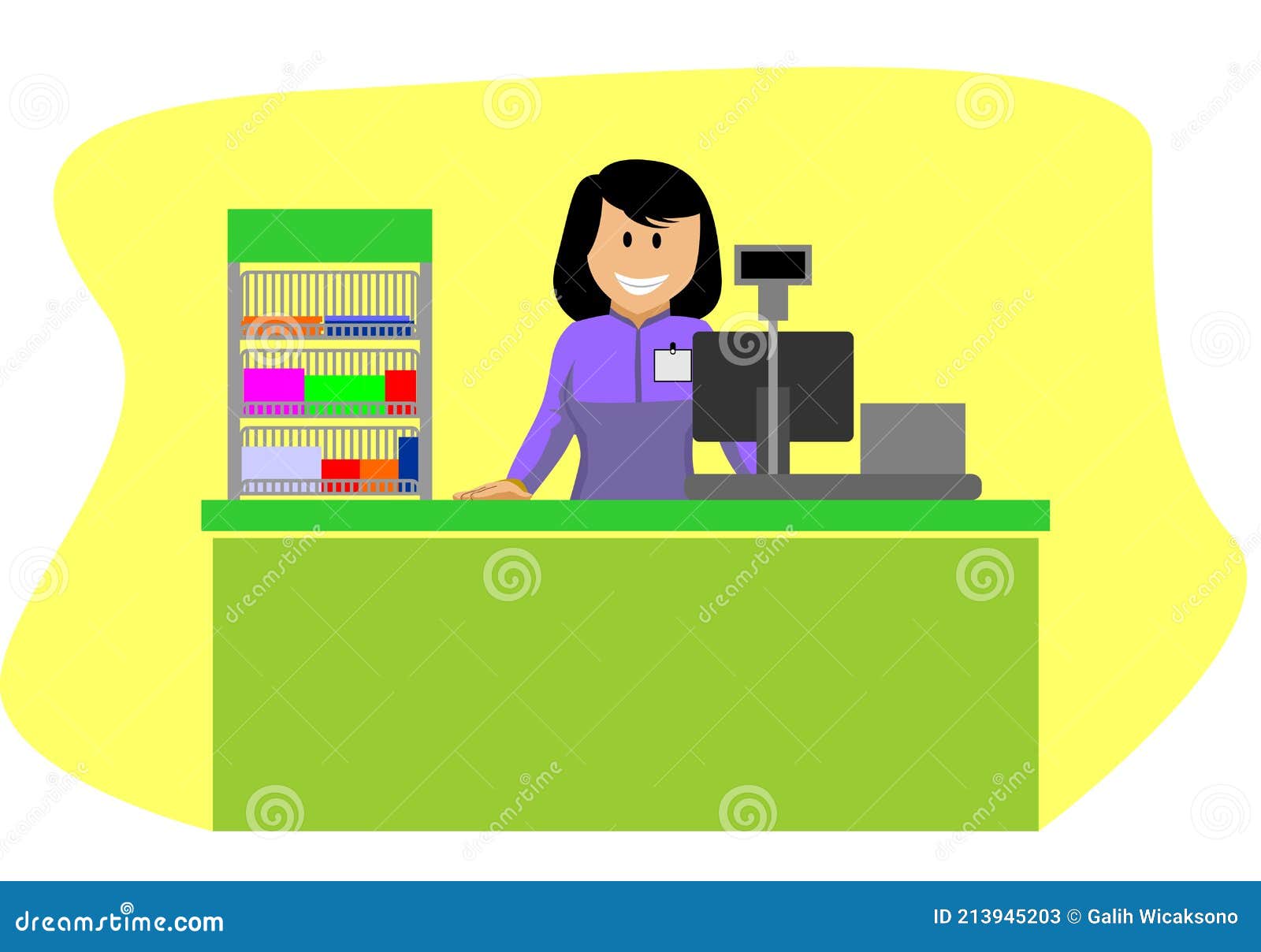 Una Mujer Que Trabaja Como De Supermercado Ilustración del Vector - Ilustración de persona, minorista: 213945203