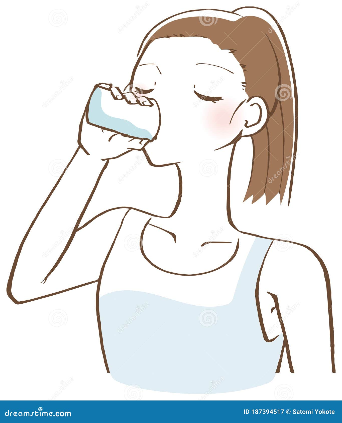 Una Mujer Tomando Agua En Una Taza Ilustración del Vector - Ilustración de  gente, persona: 187394517