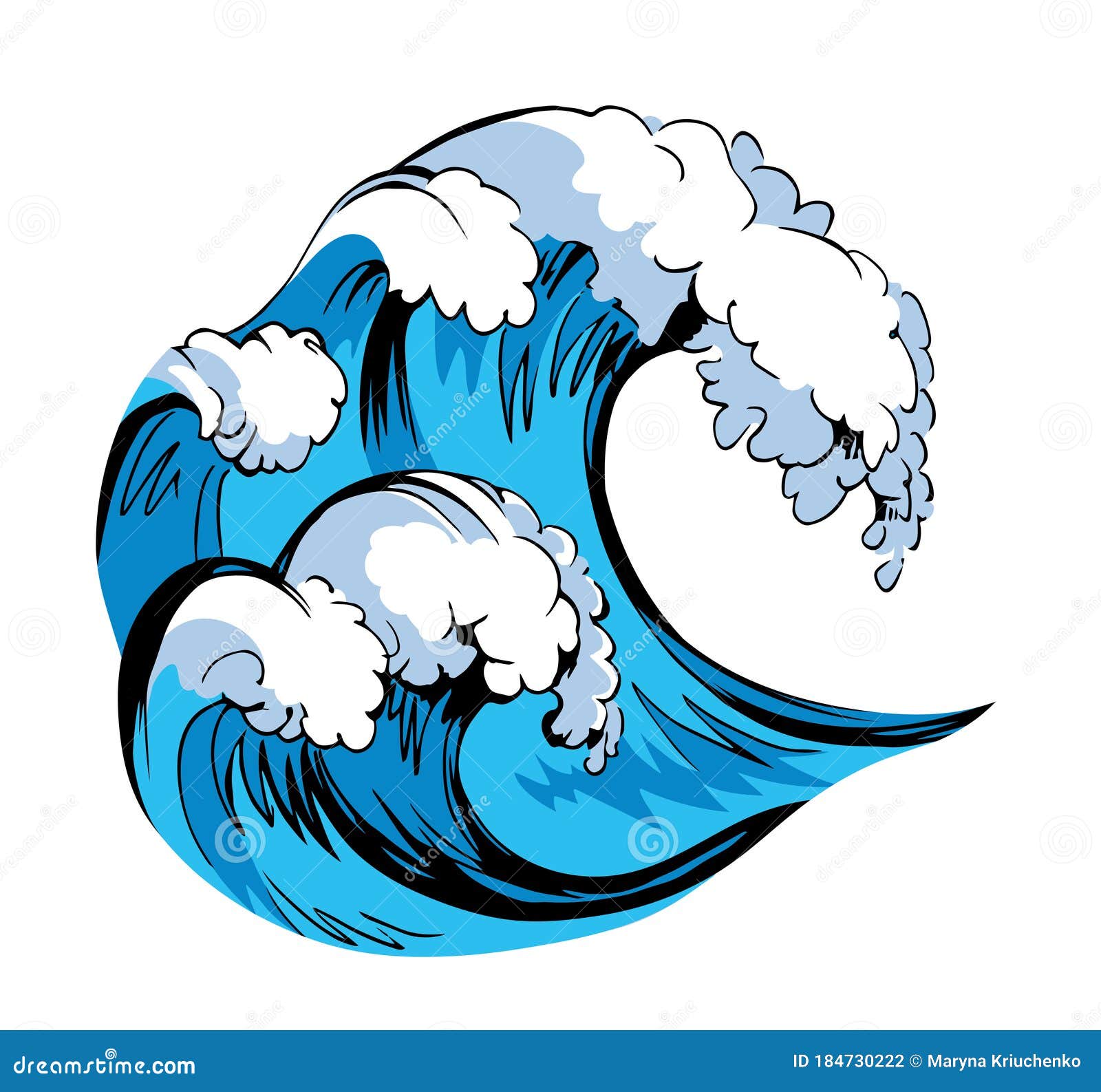 Una Ola Grande. Dibujo De Un Tsunami Vectorial Ilustración del Vector -  Ilustración de aislado, icono: 184730222