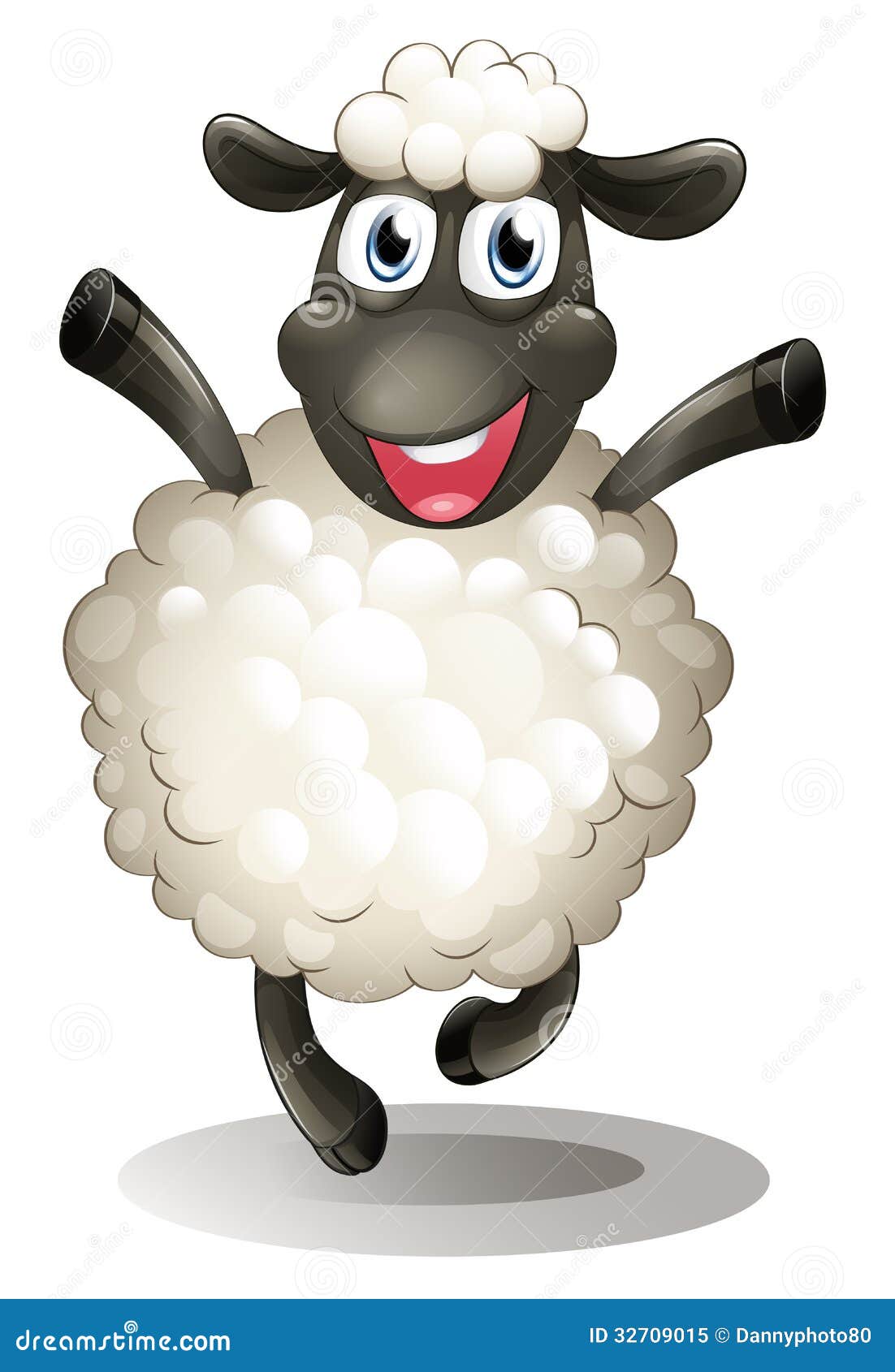 Una oveja feliz ilustración del vector. Ilustración de animal - 32709015