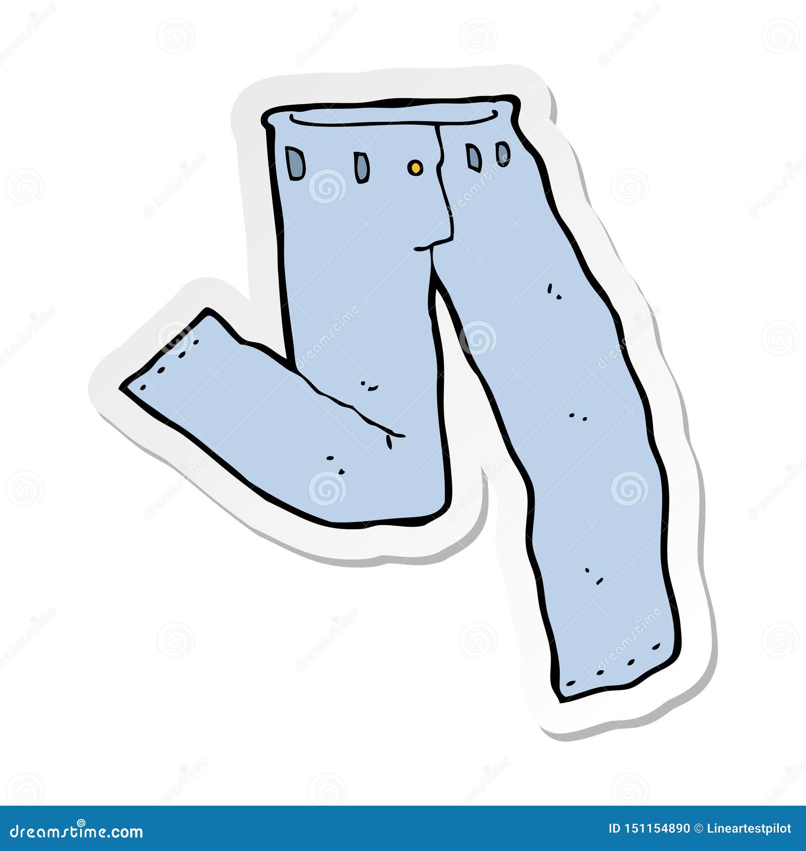 Una Pegatina Creativa De Unos Jeans De Dibujos Animados Ilustración del  Vector - Ilustración de vaqueros, pantalones: 151154890