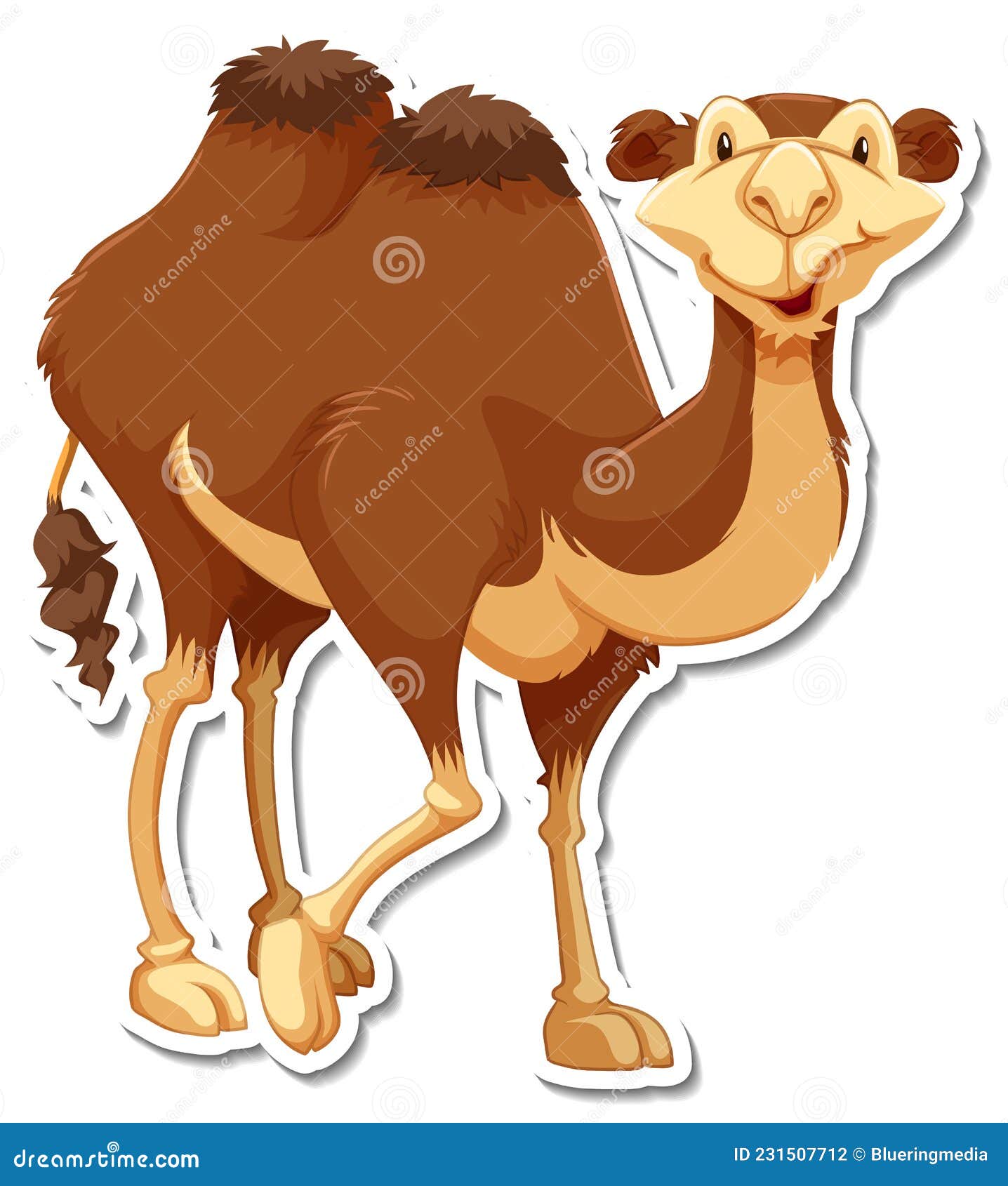 Una Plantilla De Sticker Del Personaje De Dibujos Animados De Camellos  Ilustración del Vector - Ilustración de insignia, aislado: 231507712