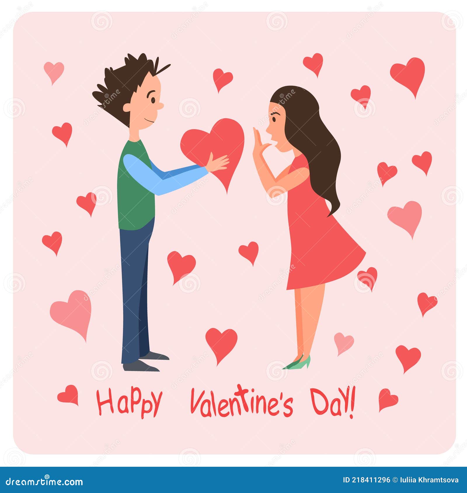 Una Postal De Una Pareja Enamorada. Día De San Valentín Corazones Plana Personajes De Dibujos Animados. Ilustración del Vector - Ilustración de gente, novia: 218411296 Una Postal De Una Pareja Enamorada. Día De San Valentín Corazones Plana Personajes De Dibujos Animados. Ilustración del Vector - Ilustración de gente, novia: 218411296
