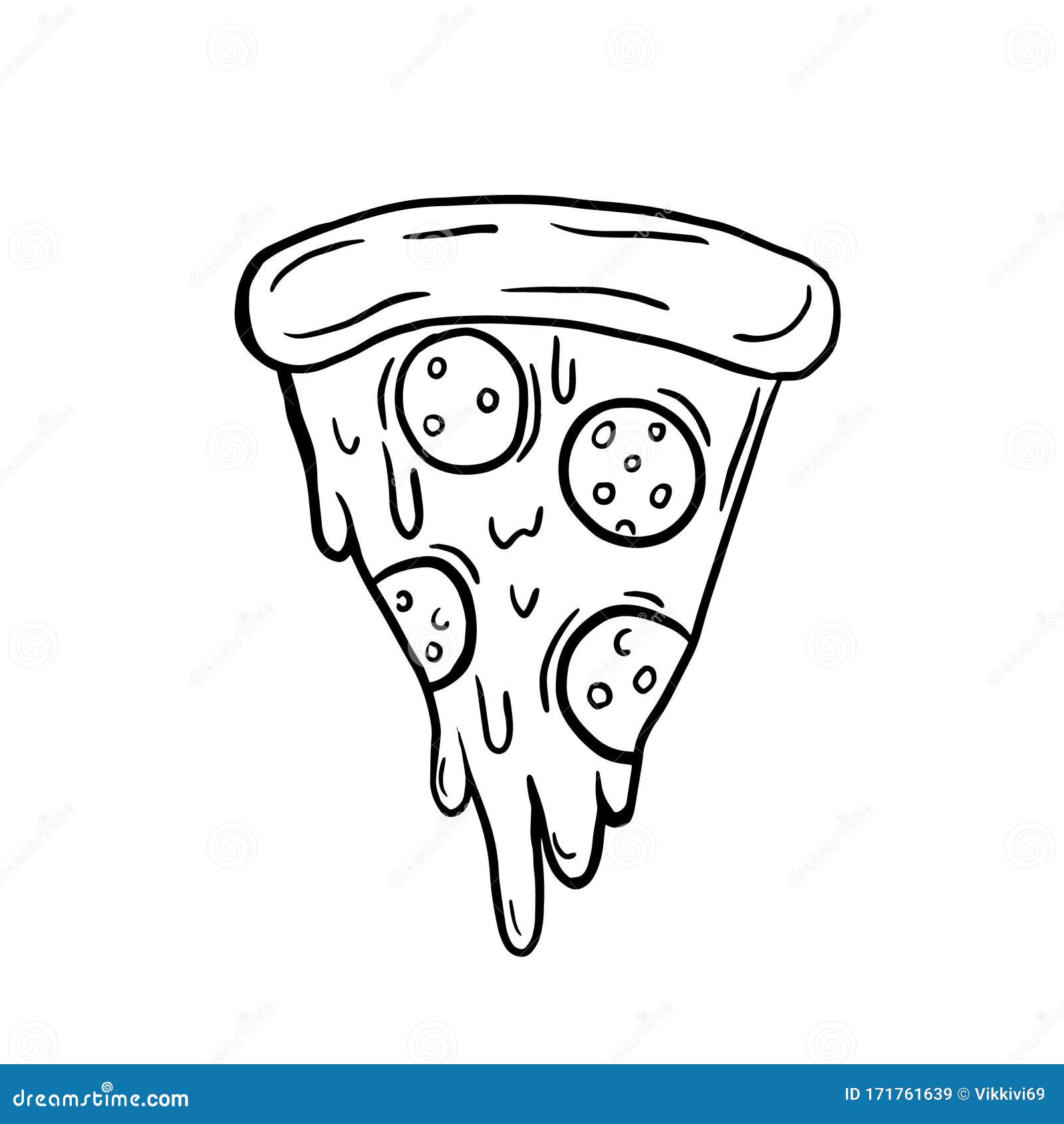 Una Rebanada De Pizza Dibujo a Mano Alzada De Vectores Ilustración De  Doodle Lineal Símbolo De Pizza Ilustración del Vector - Ilustración de  trazado, divertido: 171761639