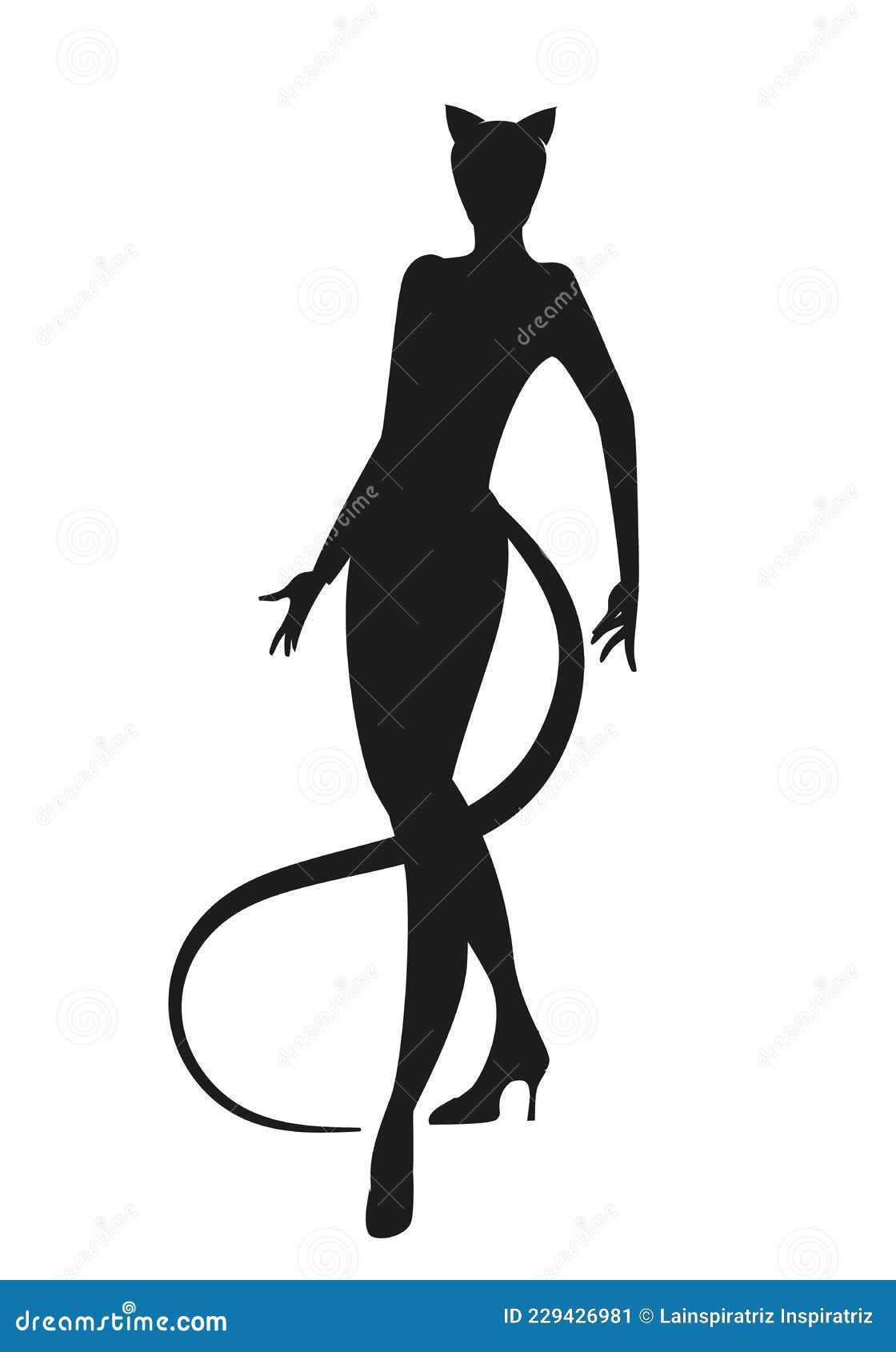 Una Silhouette Elegante E Sexy Con Costume Da Gatto Retrogusto. Donna  Felina Isolata Su Sfondo Bianco Illustrazione Vettoriale - Illustrazione di  rosso, siluetta: 229426981