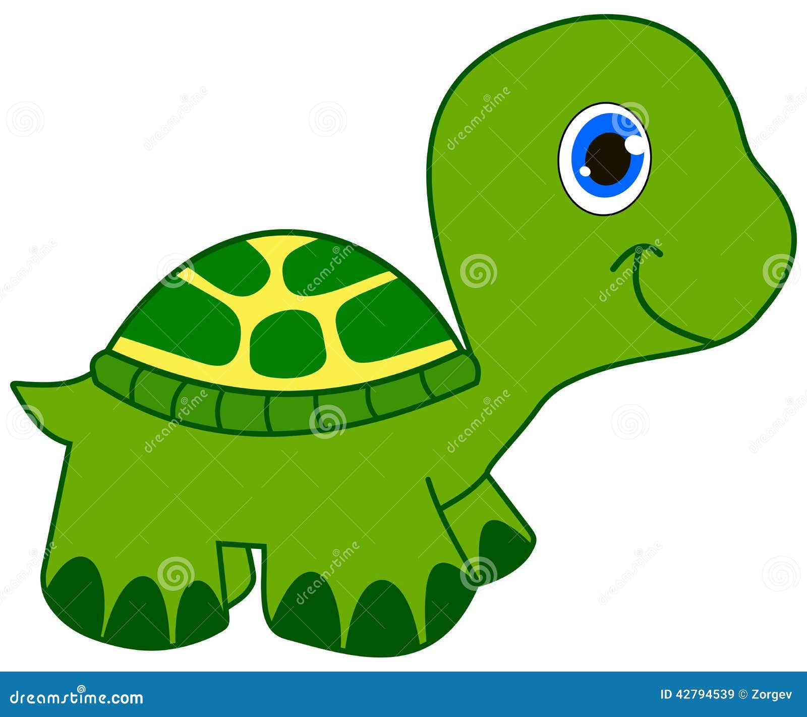 Una Sonrisa Joven De La Tortuga Verde Stock De Ilustracion