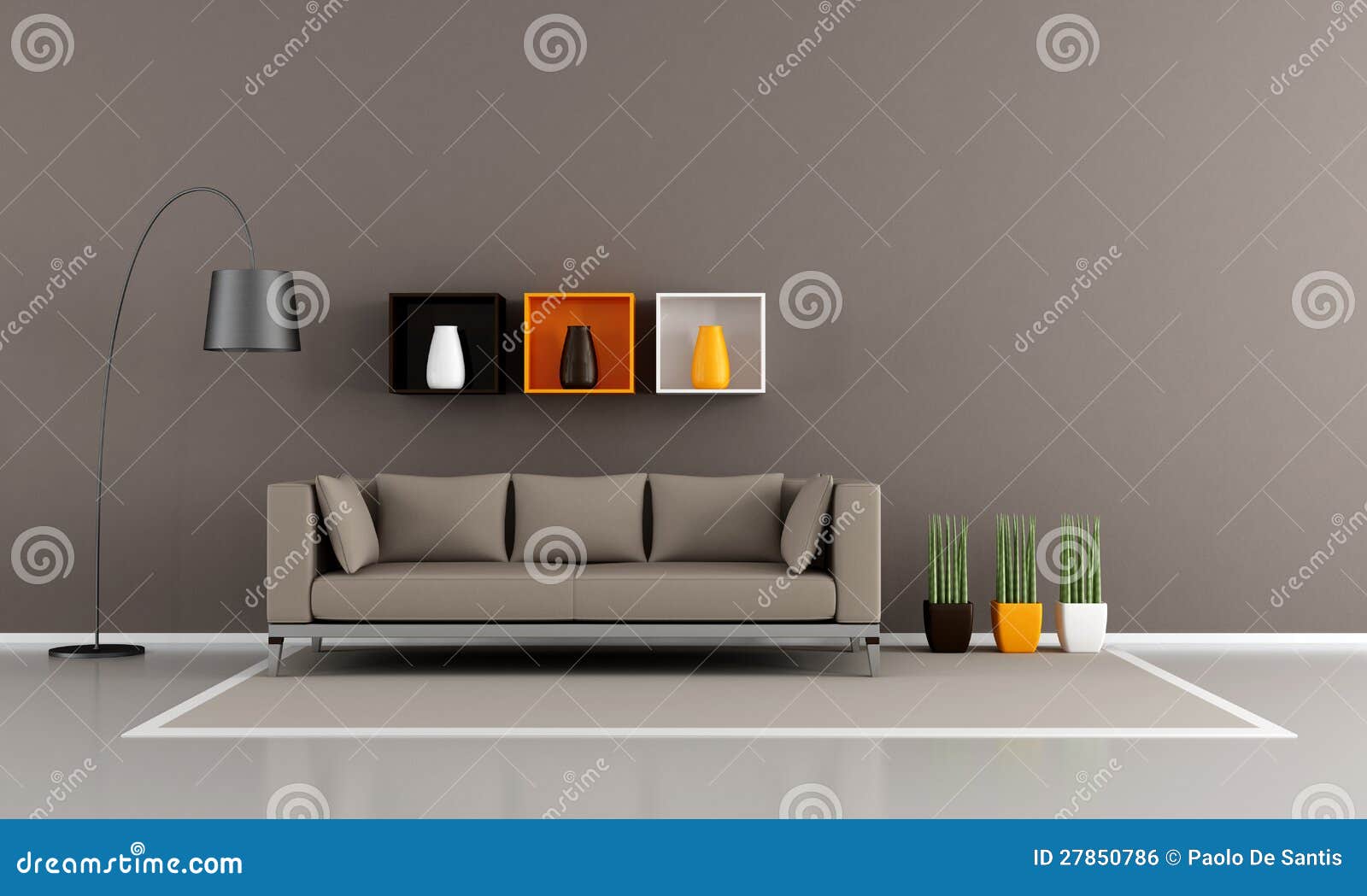 Unbedeutendes braunes wohnzimmer lizenzfreies stockbild bild ...