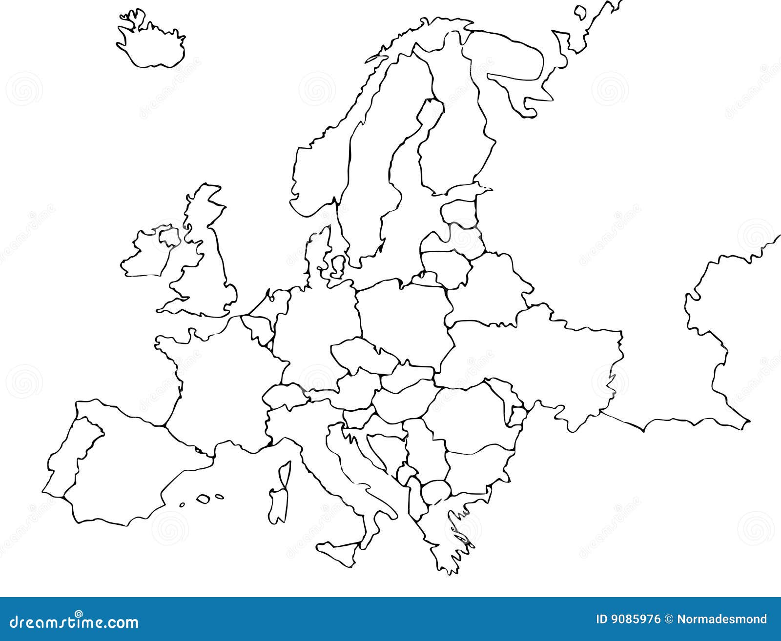 Unbelegte Europa-Karte stock abbildung. Illustration von