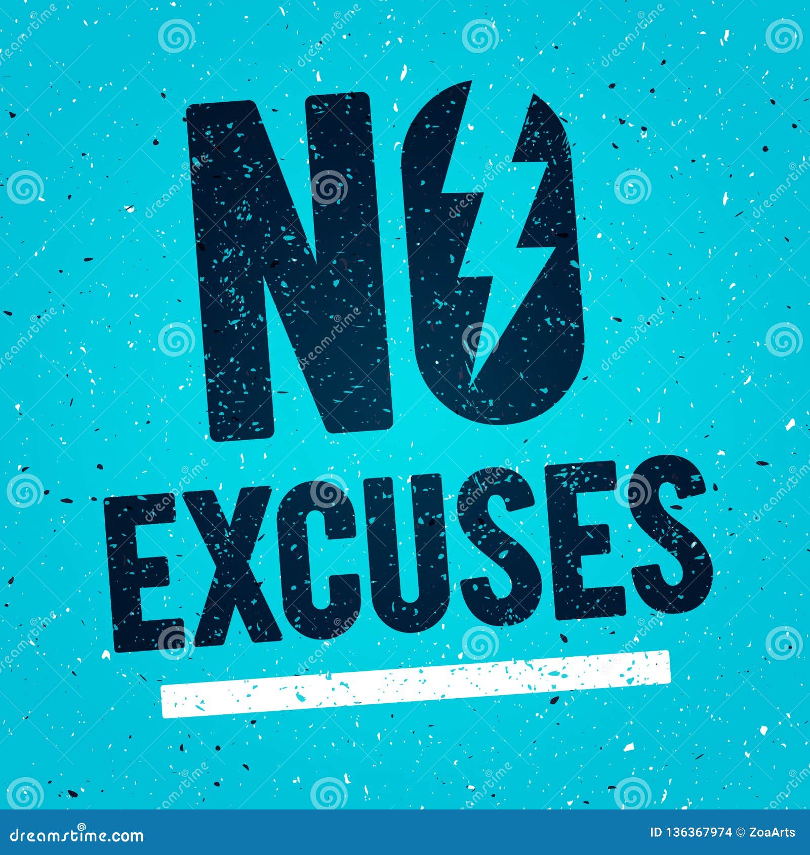   concept no excuses. fitness gym muscle workout. inspiring and motivation quote poster. typography on grunge t