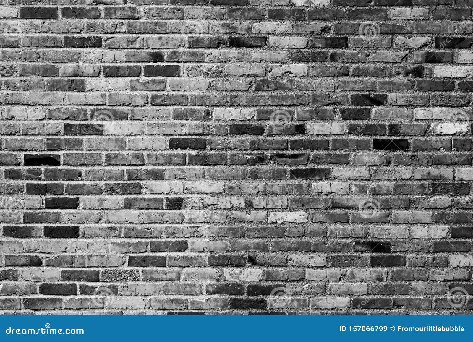 Brick and Mortar Wall in Black and White Stock Image Image of