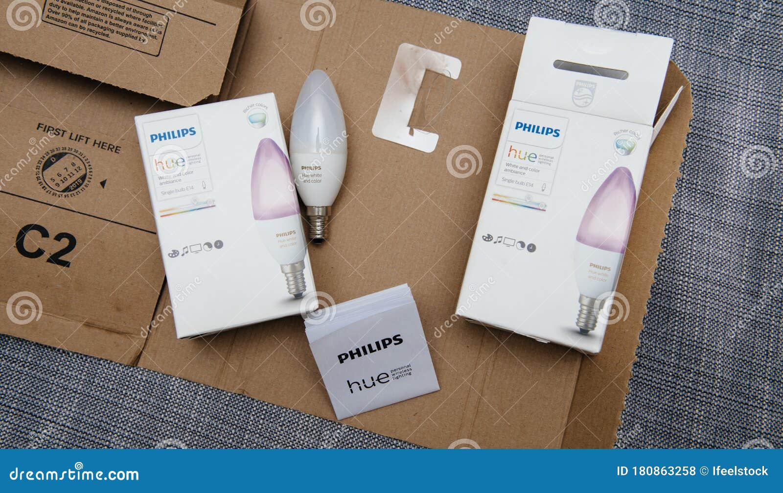 Unboxing Unpacking of New Internet Connected Philips Hue E14 Editorial  Stock Photo - Image of comfortable, creative: 180863258