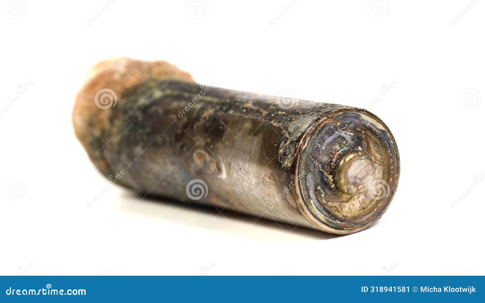 Unbranded Corroded Alkaline Battery Leaking Potassium Hydroxide Stock