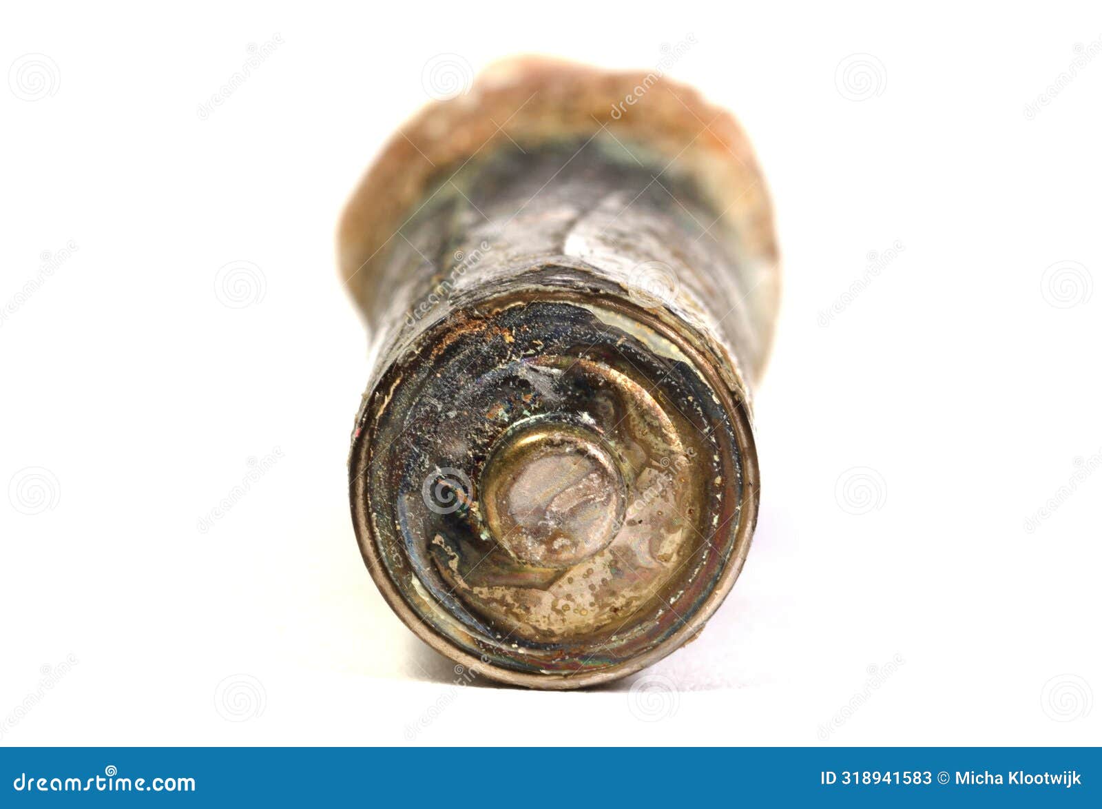 Unbranded Corroded Alkaline Battery Leaking Potassium Hydroxide Stock