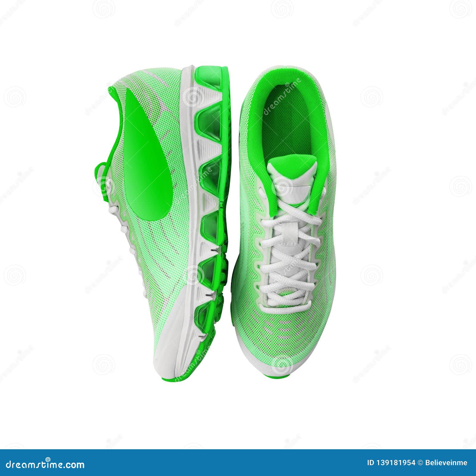 Lime or green sneakers. stock photo. Image of jogging - 139181954