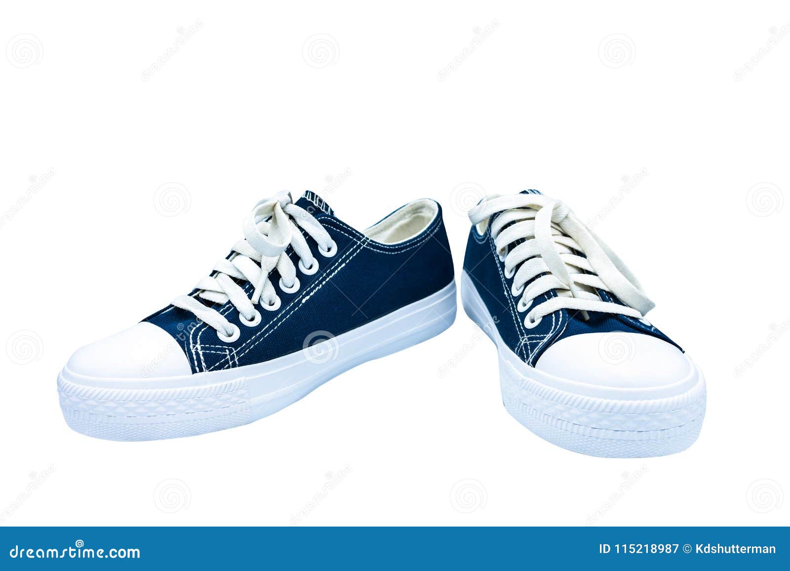 Sneakers Dark Blue Thick Fabric. Isolated on White Background. Stock ...
