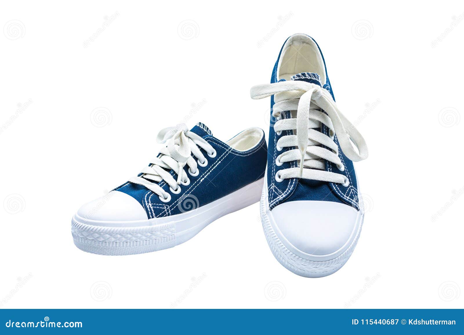 Sneakers Dark Blue Thick Fabric. Isolated on White Background Stock ...