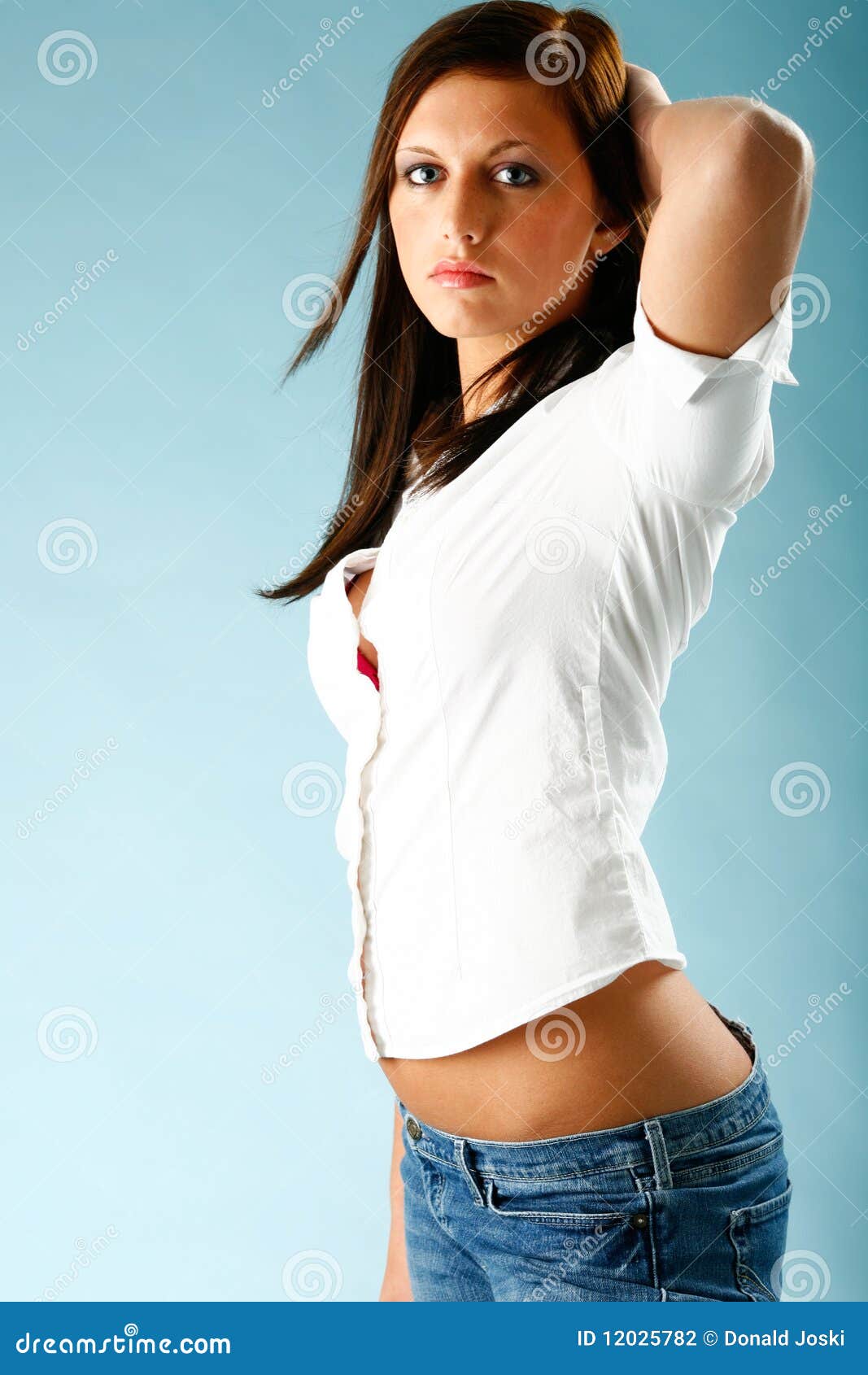 Woman Unbuttoned White Image & Photo (Free Trial)