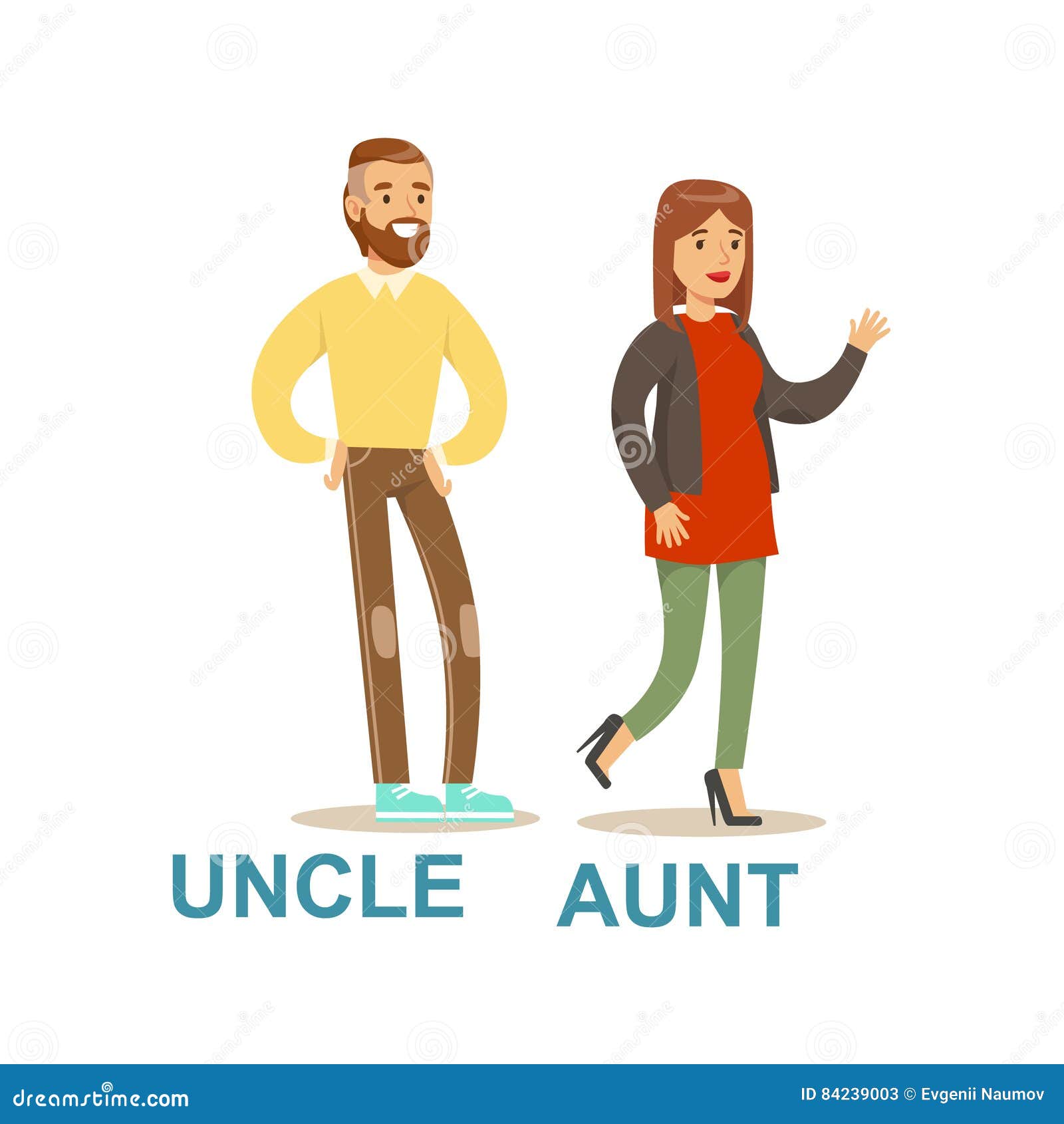 Aunt And Uncle Vector Illustration