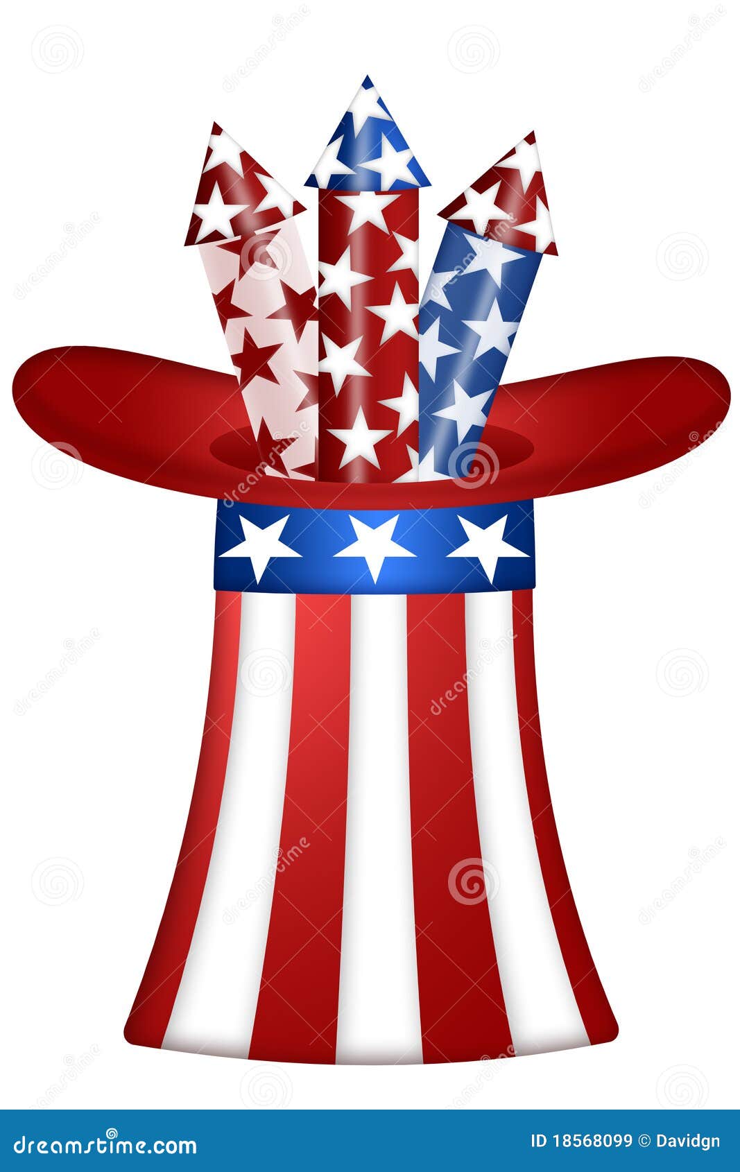Uncle Sam Hat with Fireworks Stock Illustration Illustration of north