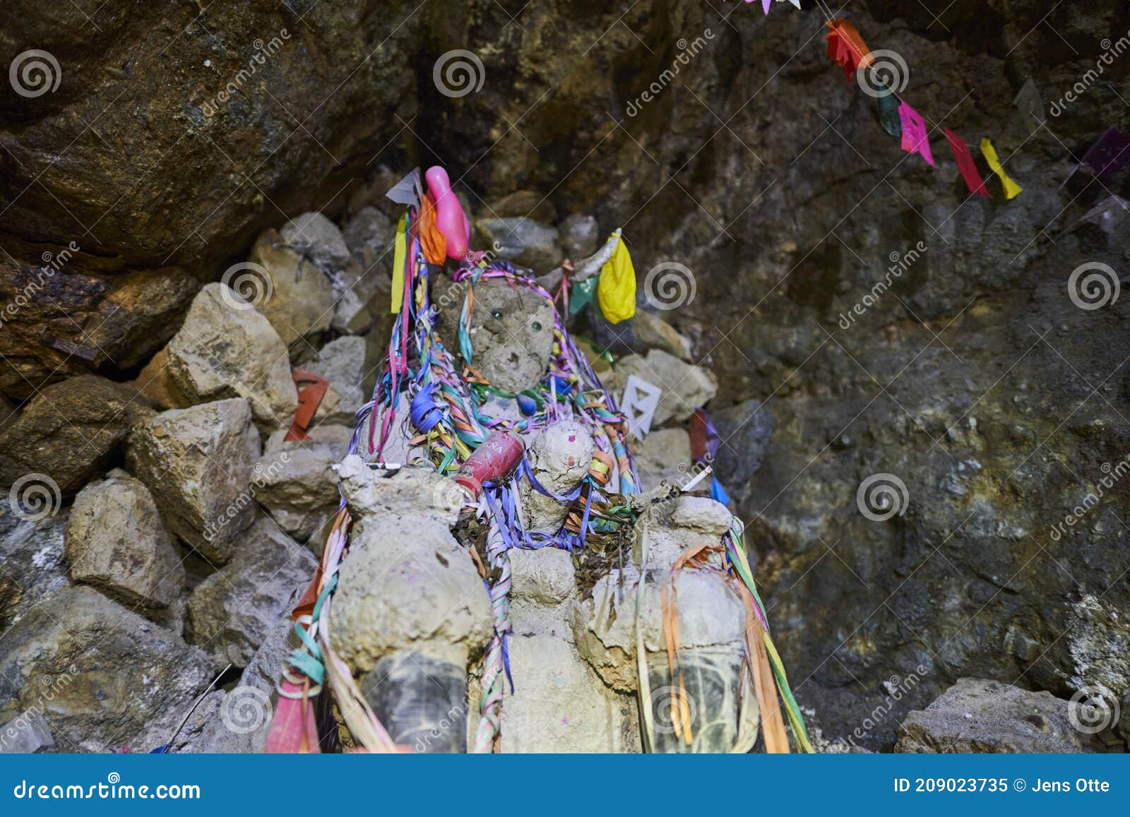 uncle tio is sculpture a false god in the darkness of a silver mine inside cero rico in potosi