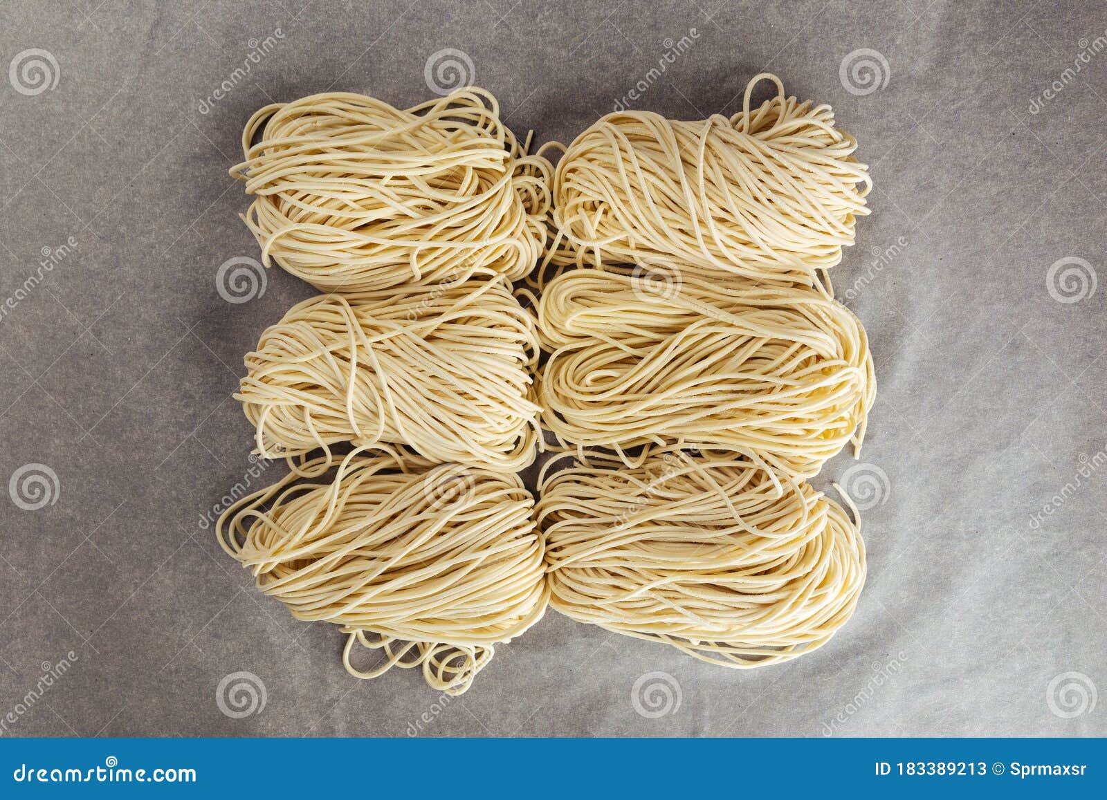 Uncoocked Raw Egg Yellow Noodles in Cubes Stock Image Image of