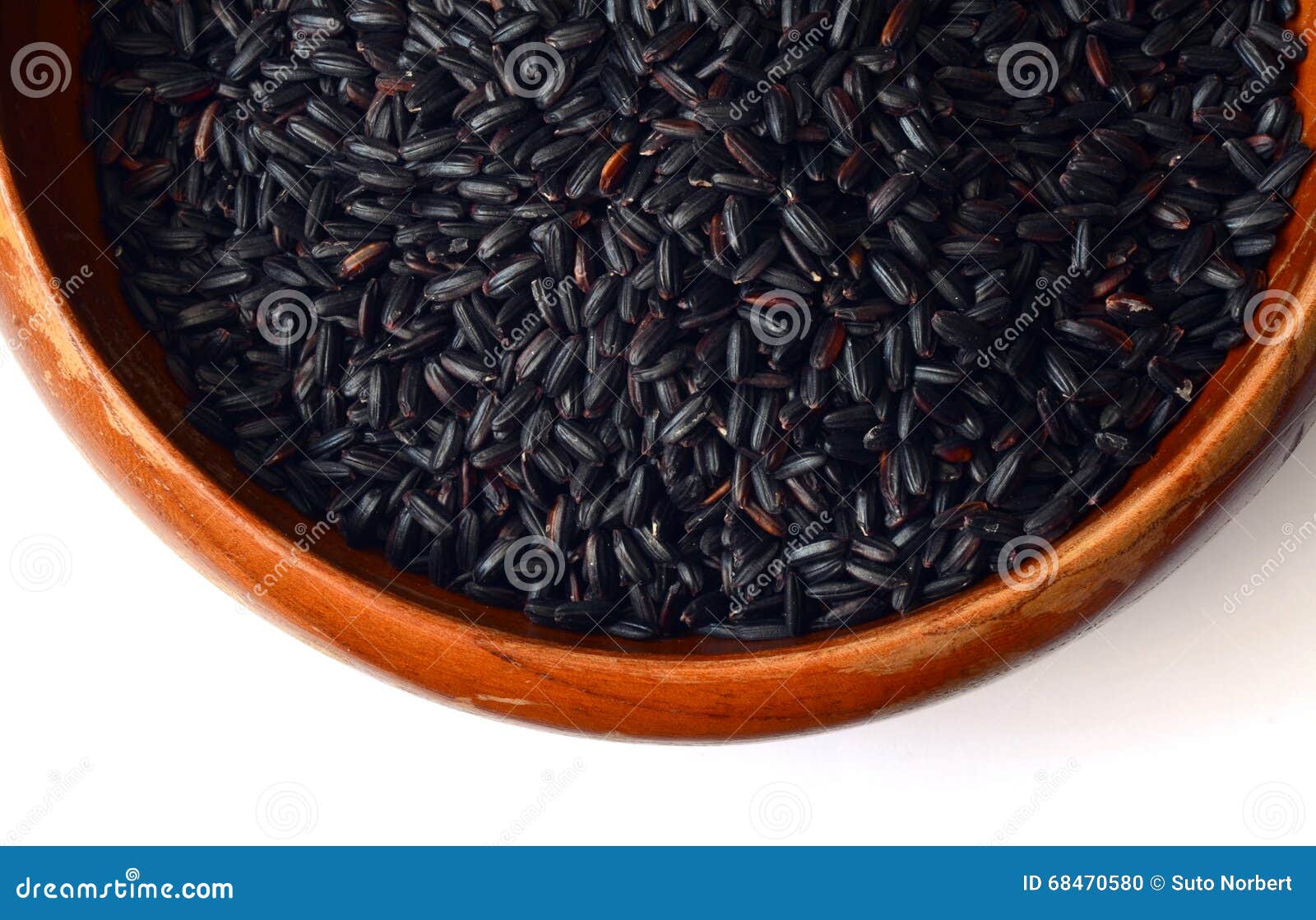 Uncooked Black Rice stock photo. Image of cereal, white 68470580