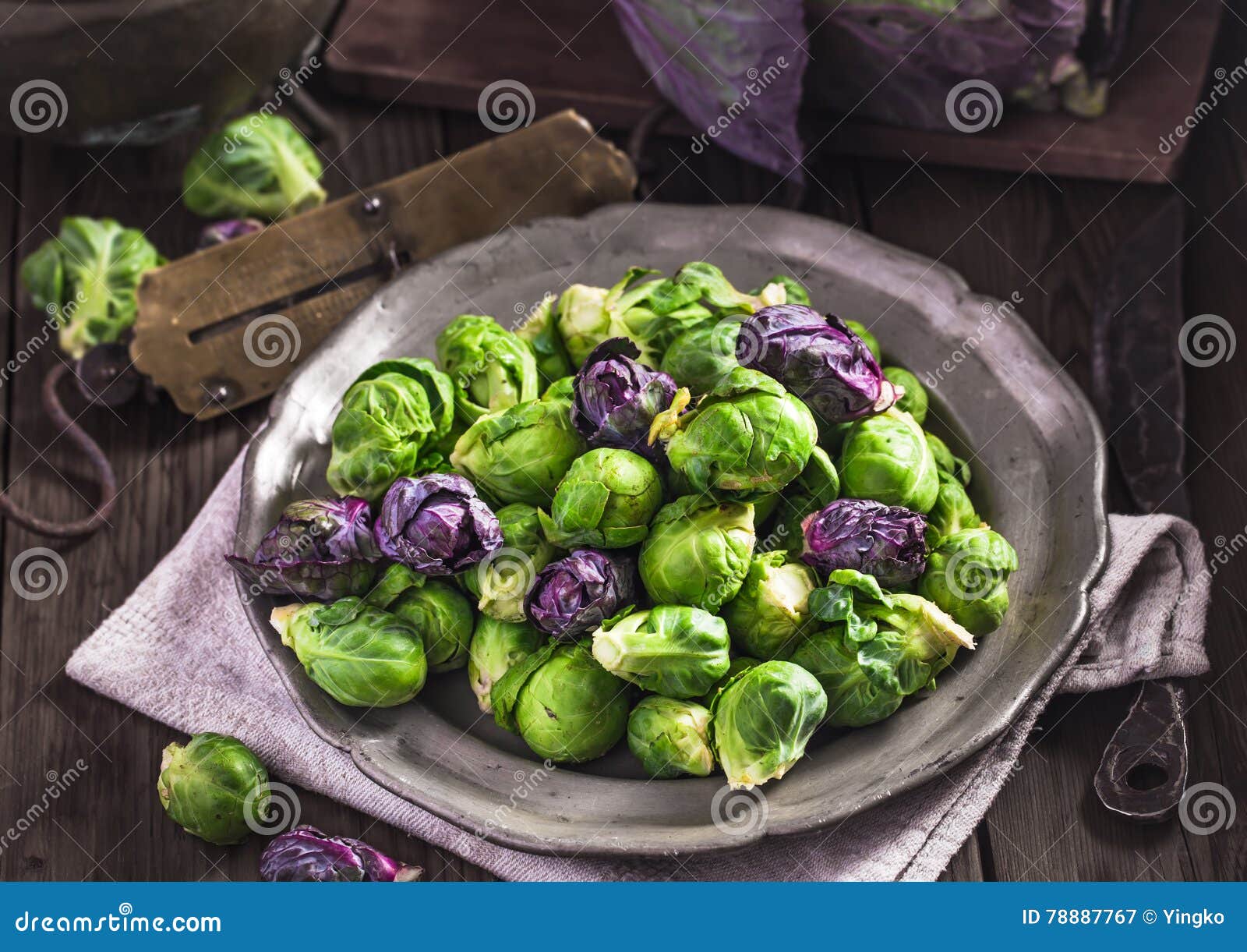Uncooked Brussels sprouts stock image. Image of homemade 78887767