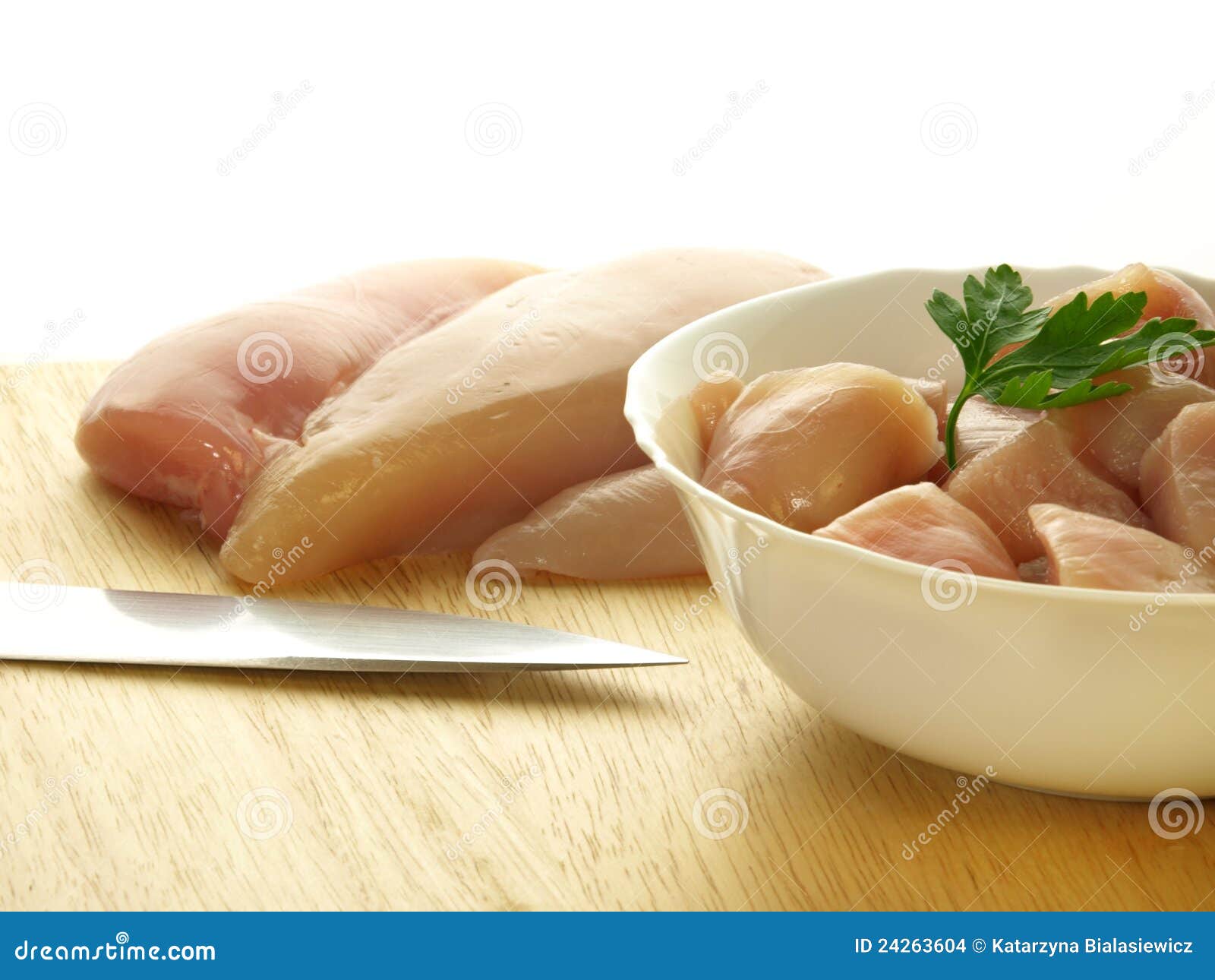 Uncooked Chicken Meat, Isolated Stock Photo Image of cutting, fillets