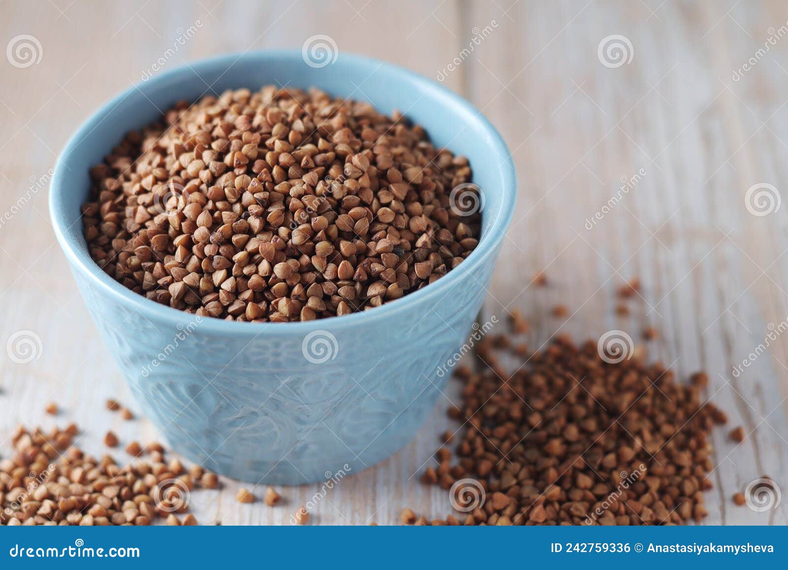 Buckwheat Grain in a Small Ceramic Bowl Stock Photo Image of seed, groats 242759336