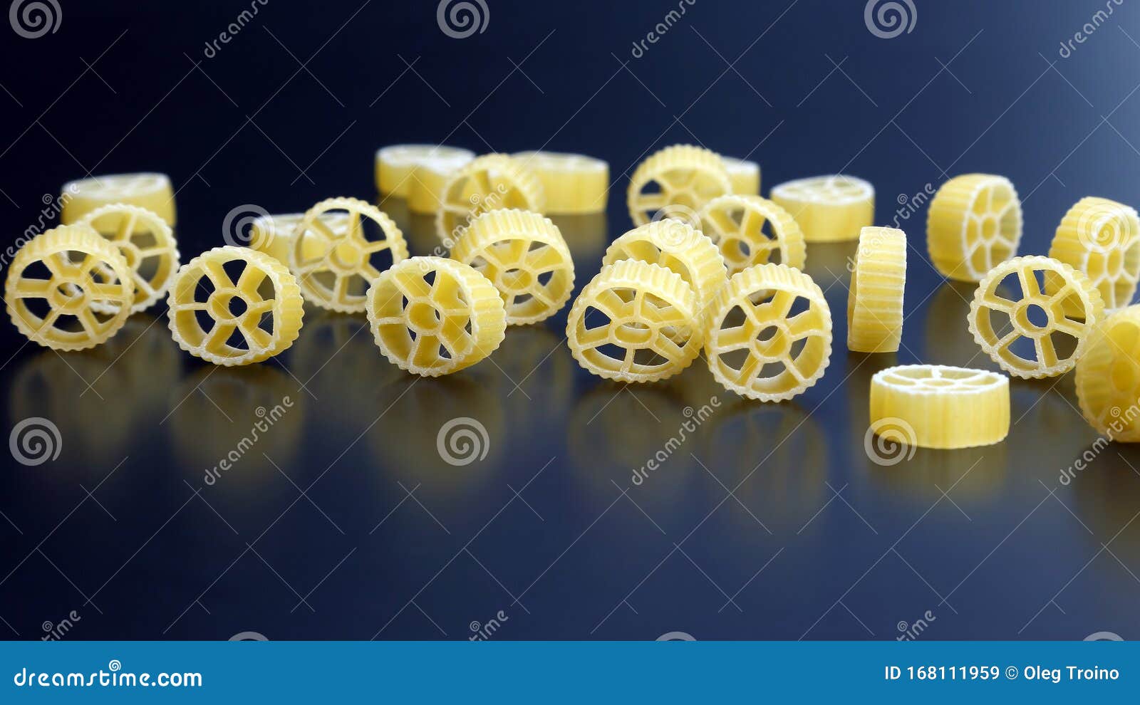 Uncooked Dry Pasta in the Shape of a Wheel Stock Image Image of