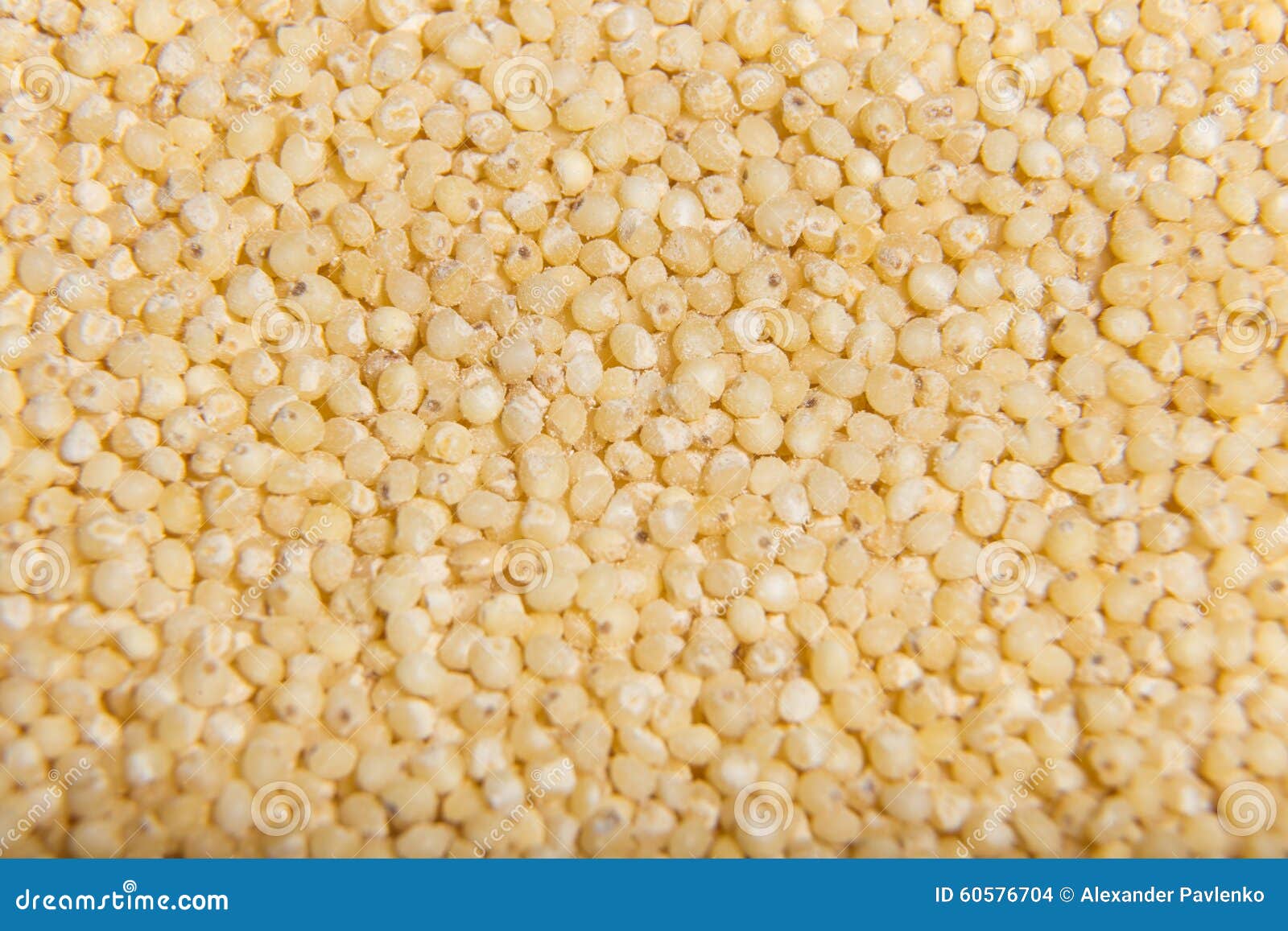 Uncooked millet cereal closeup macro. Uncooked yellow millet cereal closeup macro on top