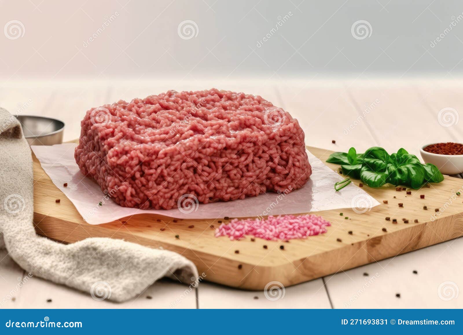Uncooked minced meat stock illustration. Illustration of cooking