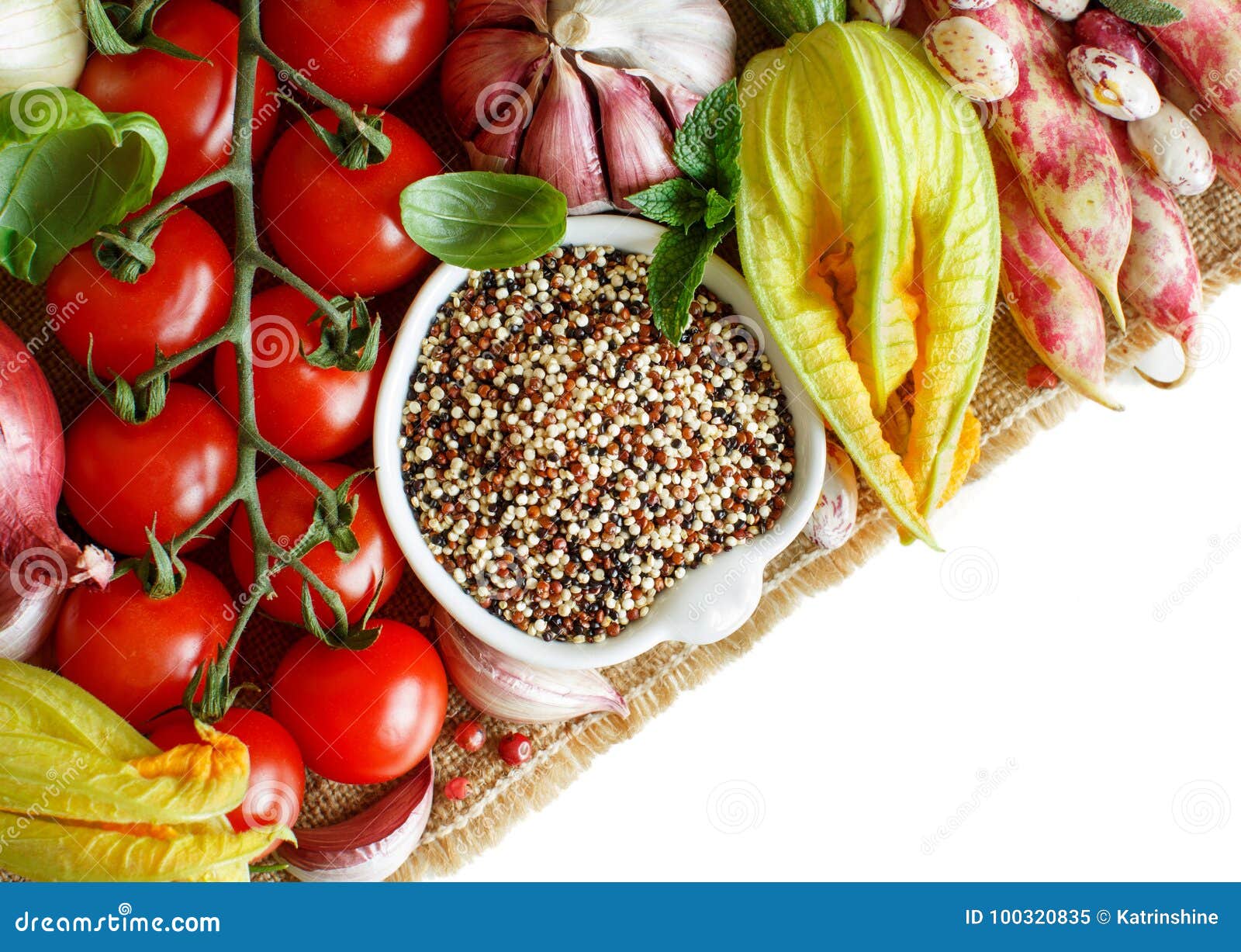 Uncooked Mixed Quinoa with Vegetables Stock Image - Image of isolated