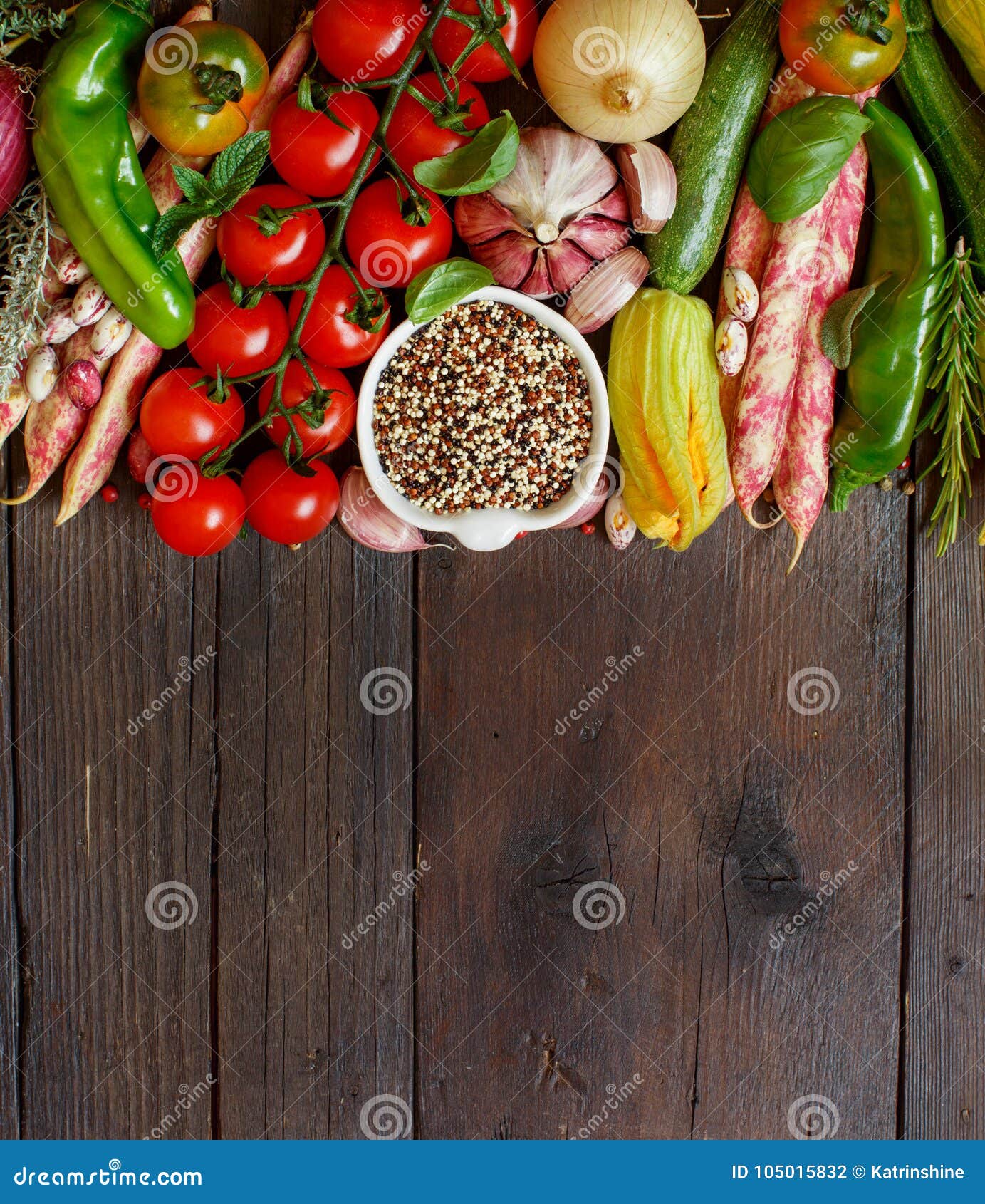 Uncooked Mixed Quinoa with Vegetables Stock Photo - Image of brown