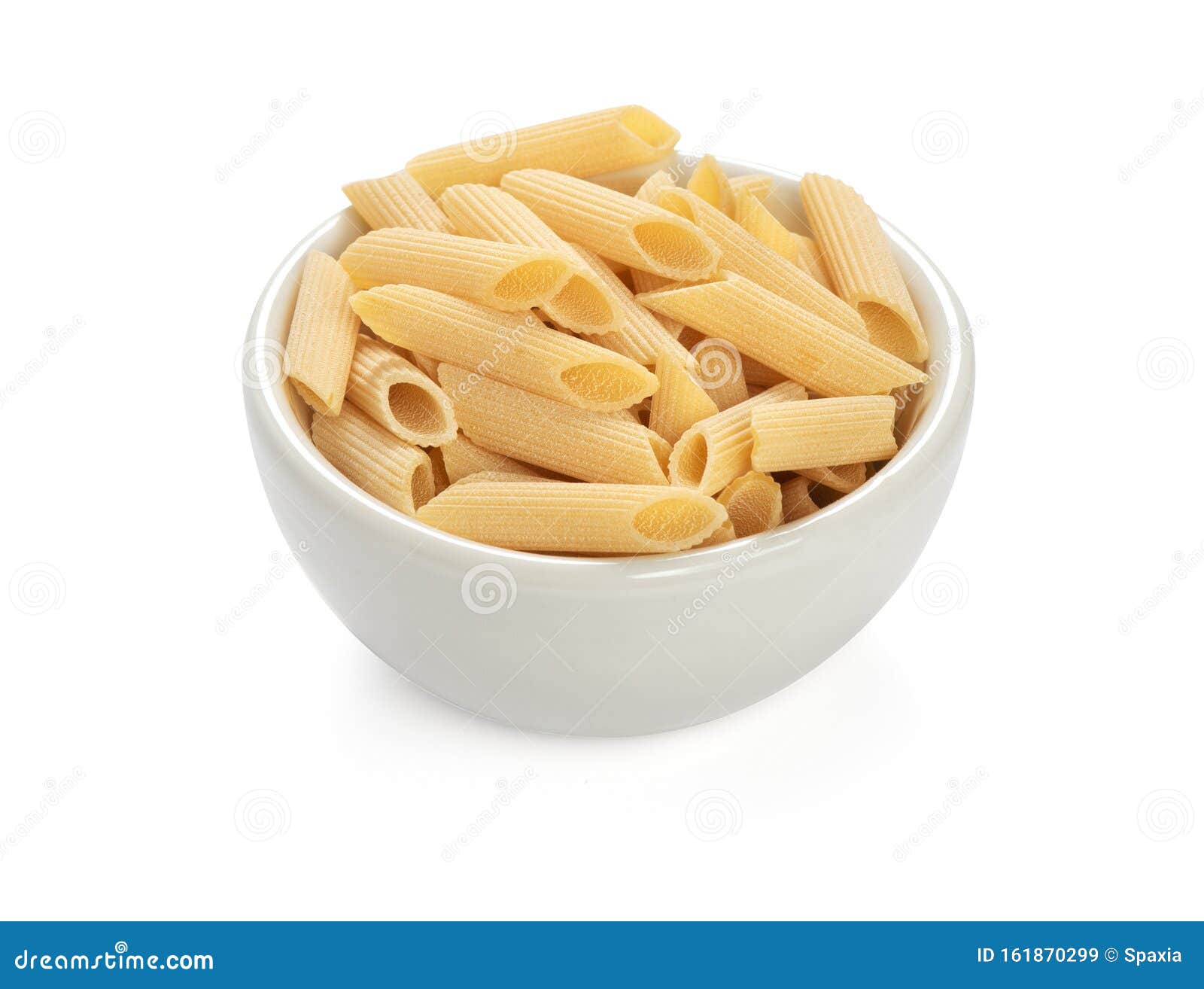 Uncooked Penne Pasta Isolated On A White Stock Image Image of bowl