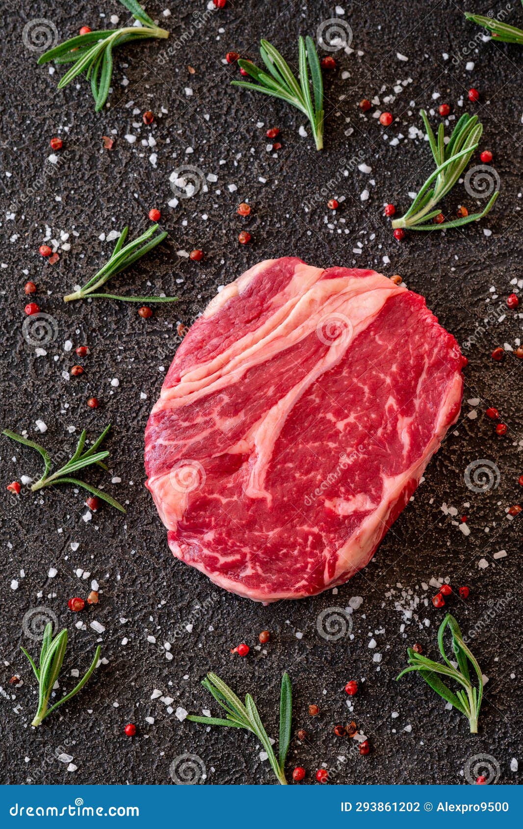 Uncooked rib eye steak stock photo. Image of steak, tenderloin 293861202