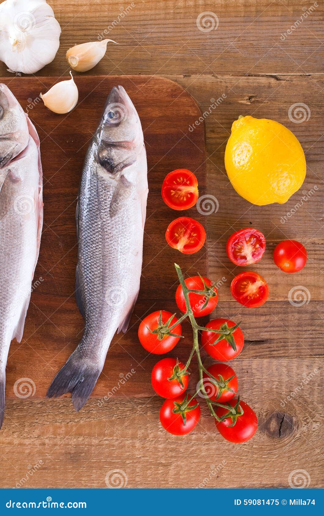 Uncooked sea bass. stock image. Image of fresh, edible 59081475