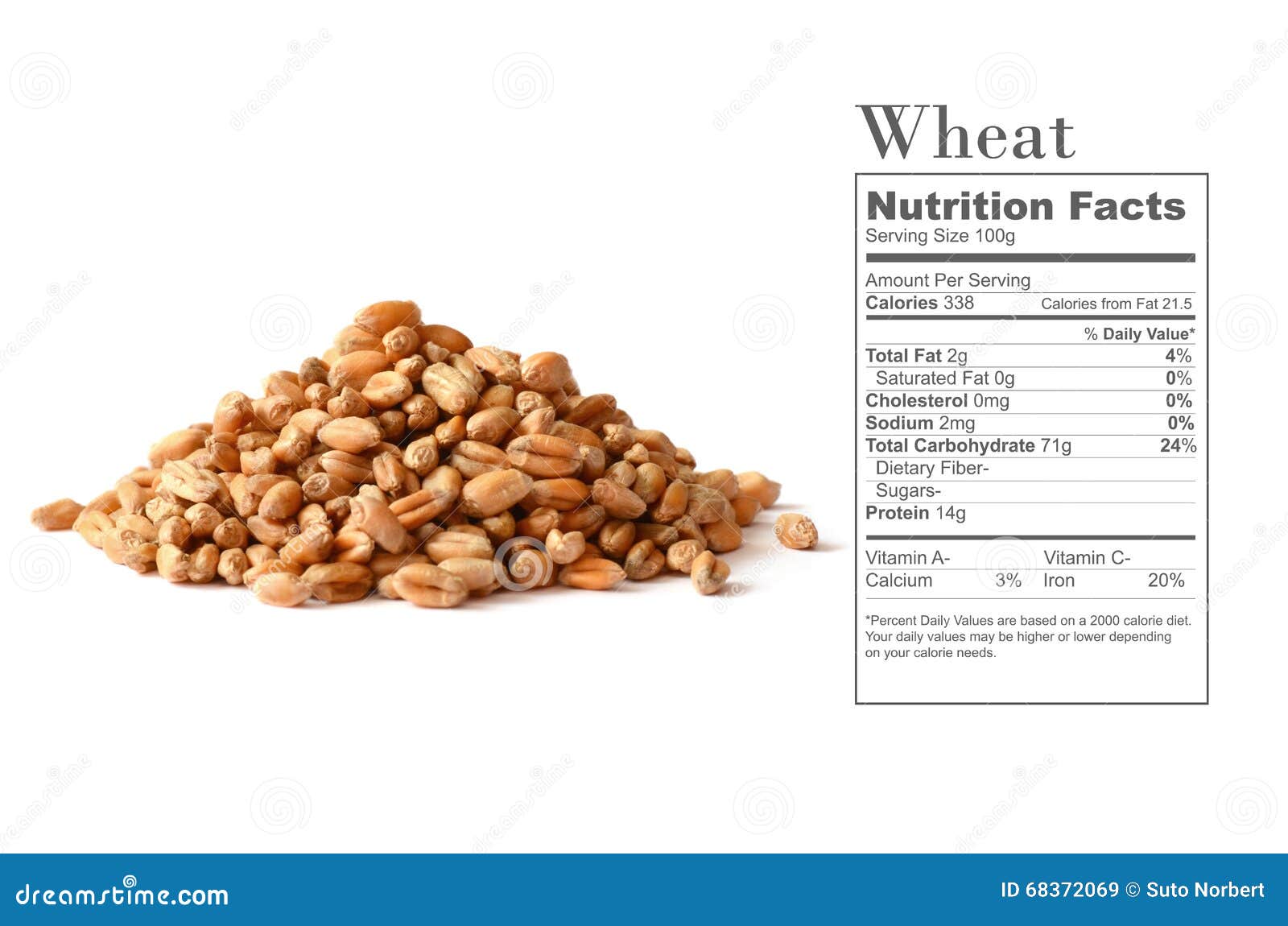 Uncooked Wheat Grain Stock Photo Image 68372069