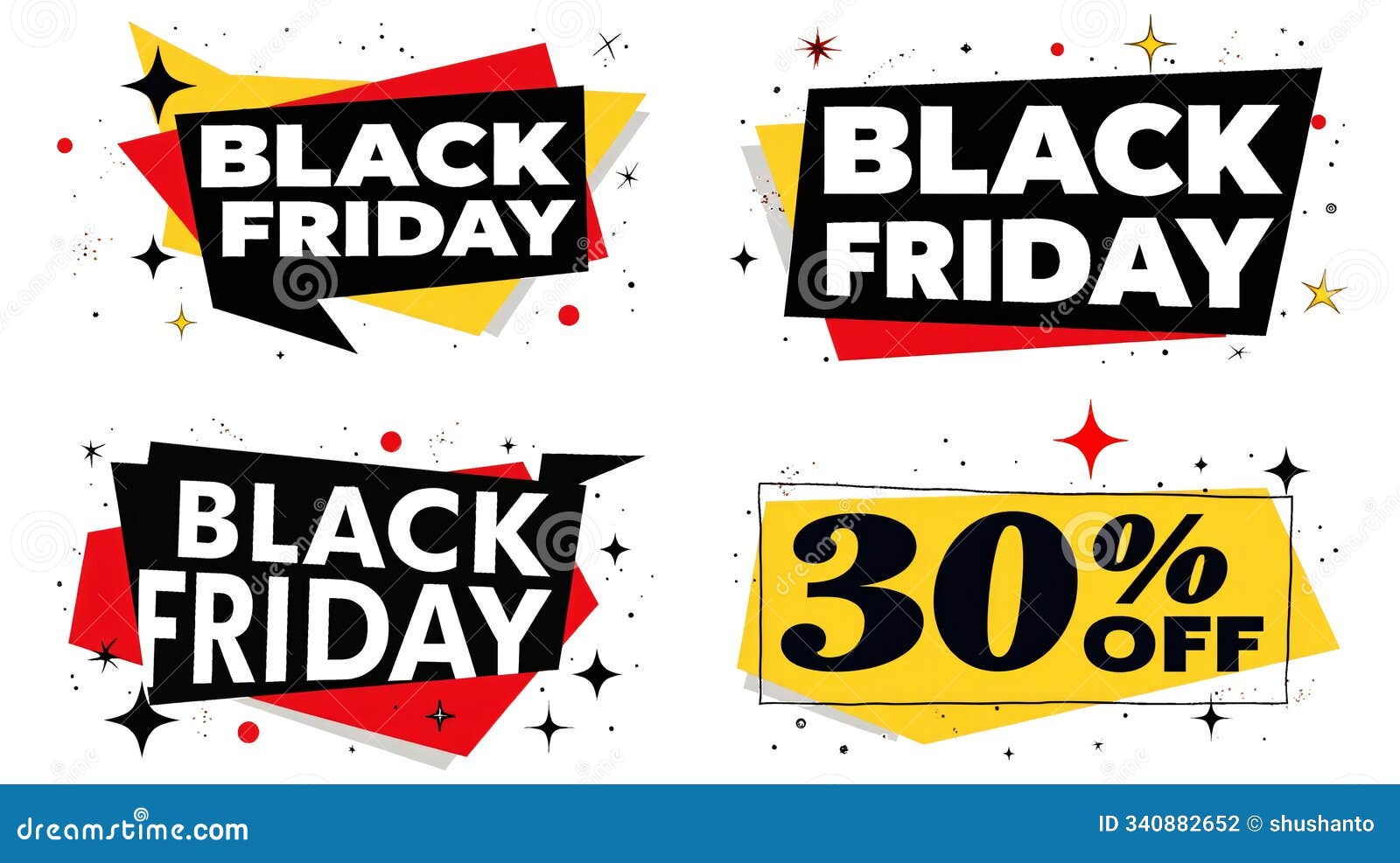 eye-catching black friday promotional graphics set