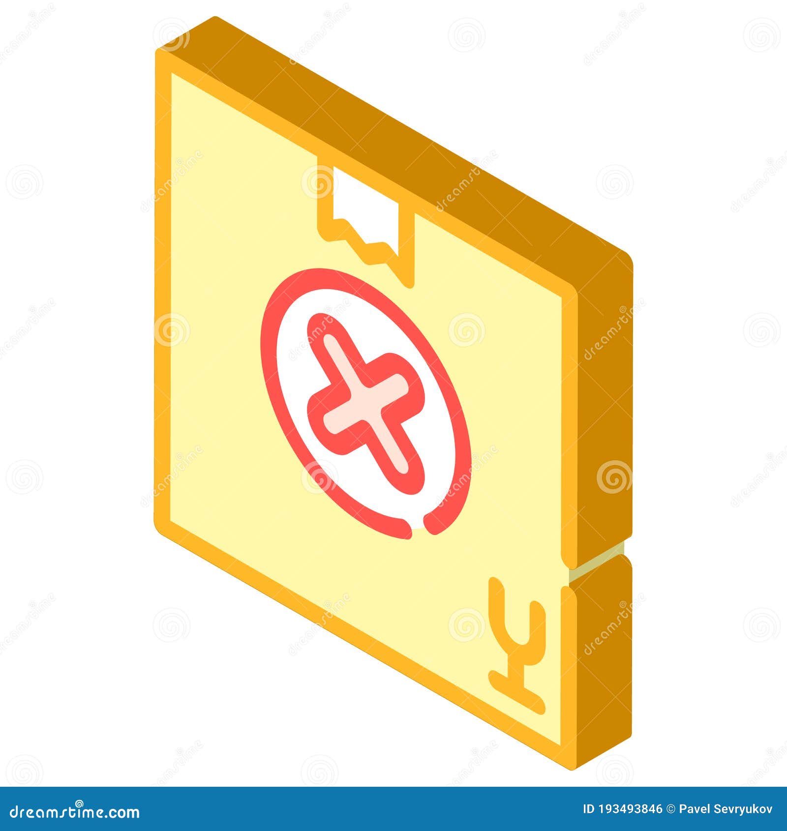 undelivered package box isometric icon  
