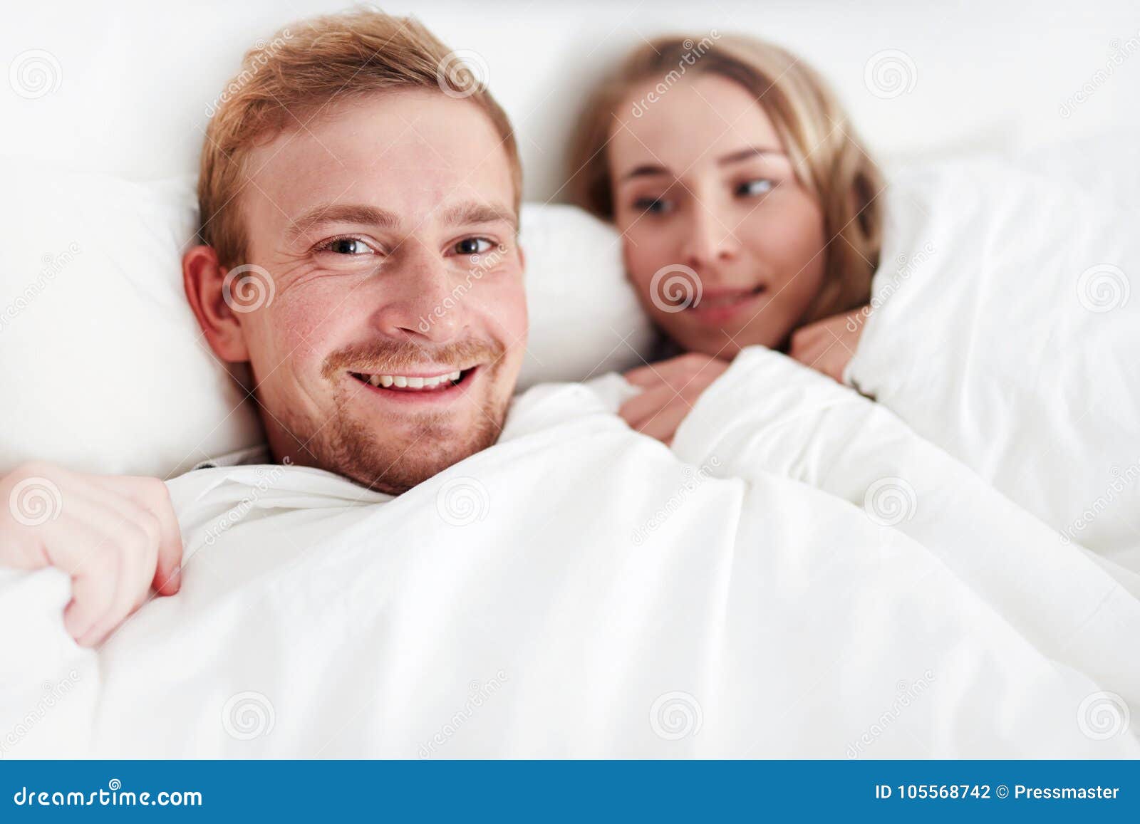 Under Blanket Stock Photo Image Of Happy Girlfriend 105568742