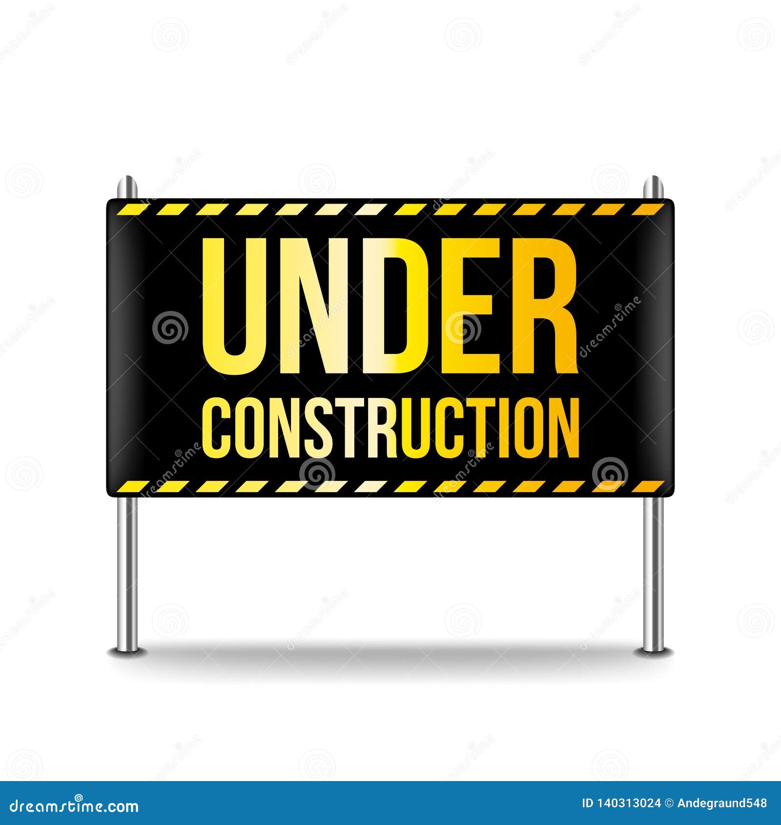 Under Construction Banner Isolated on White Vector Illustration Stock ...