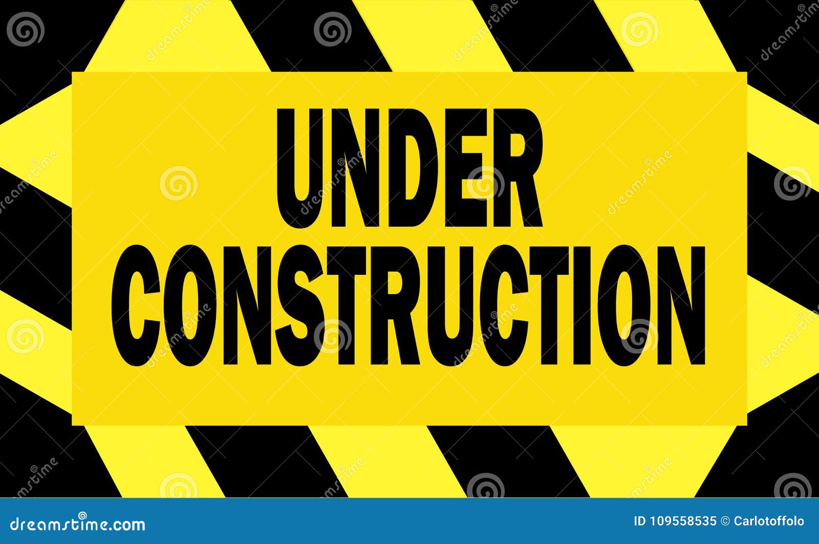 Under Construction - Black And Yellow Sign - Vector Stock Vector ...