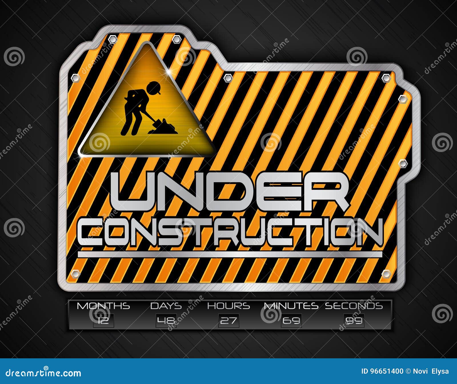 Under Construction Board with Work in Progress Sign Stock Vector ...