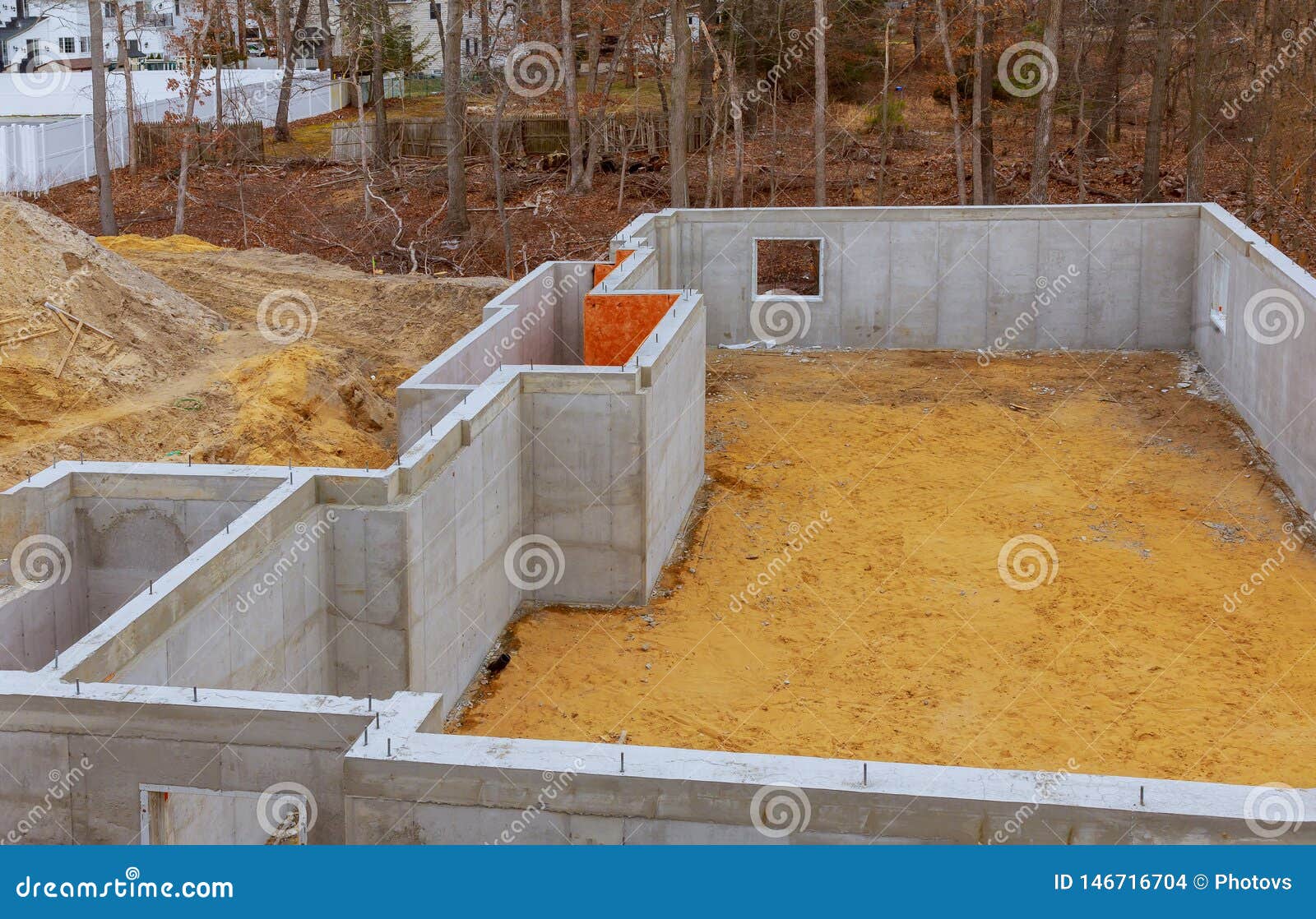 New Construction, Foundation Walls Concrete Blocks RoyaltyFree Stock