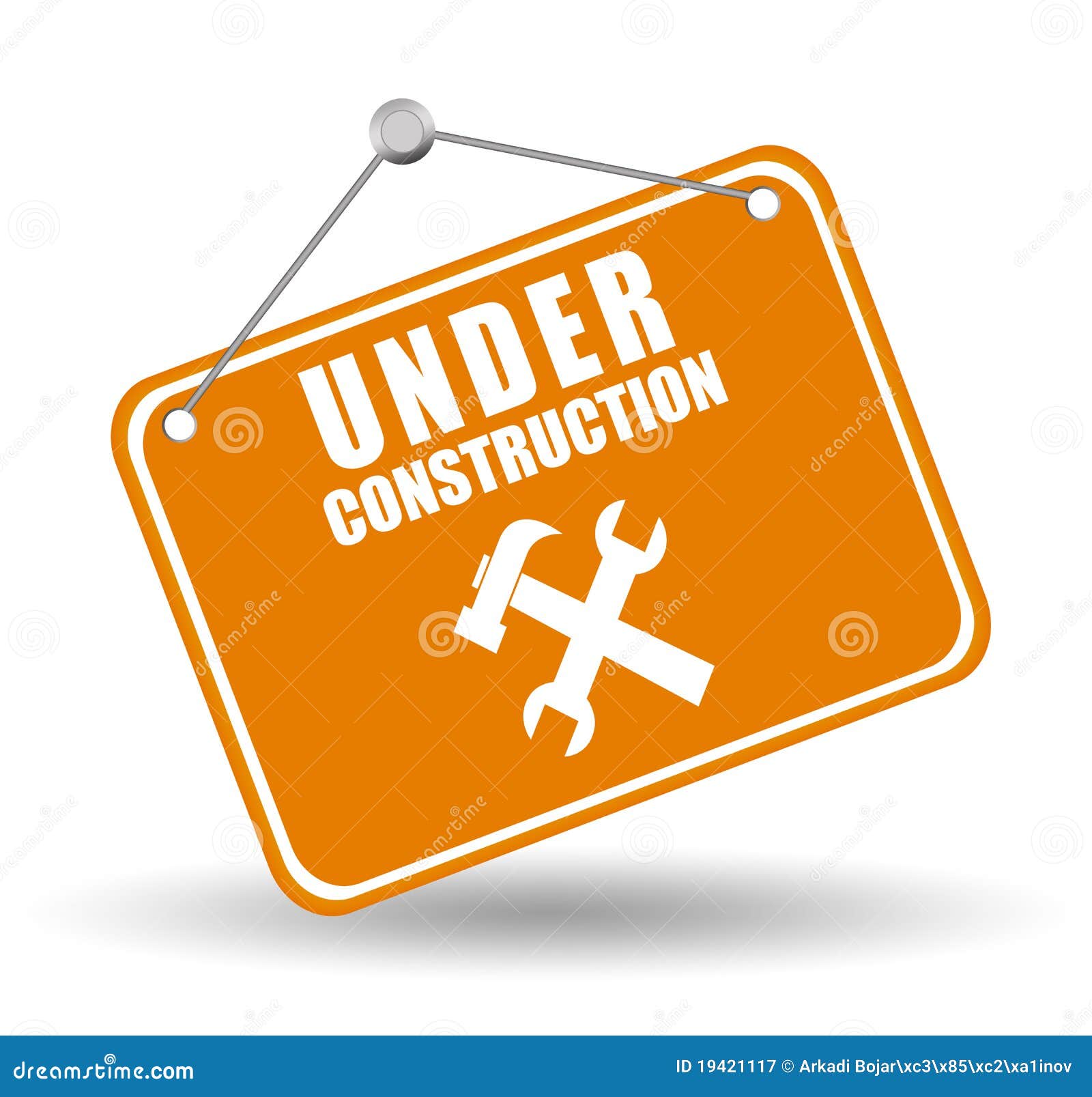 Label Under Construction Cartoon Vector 27926623