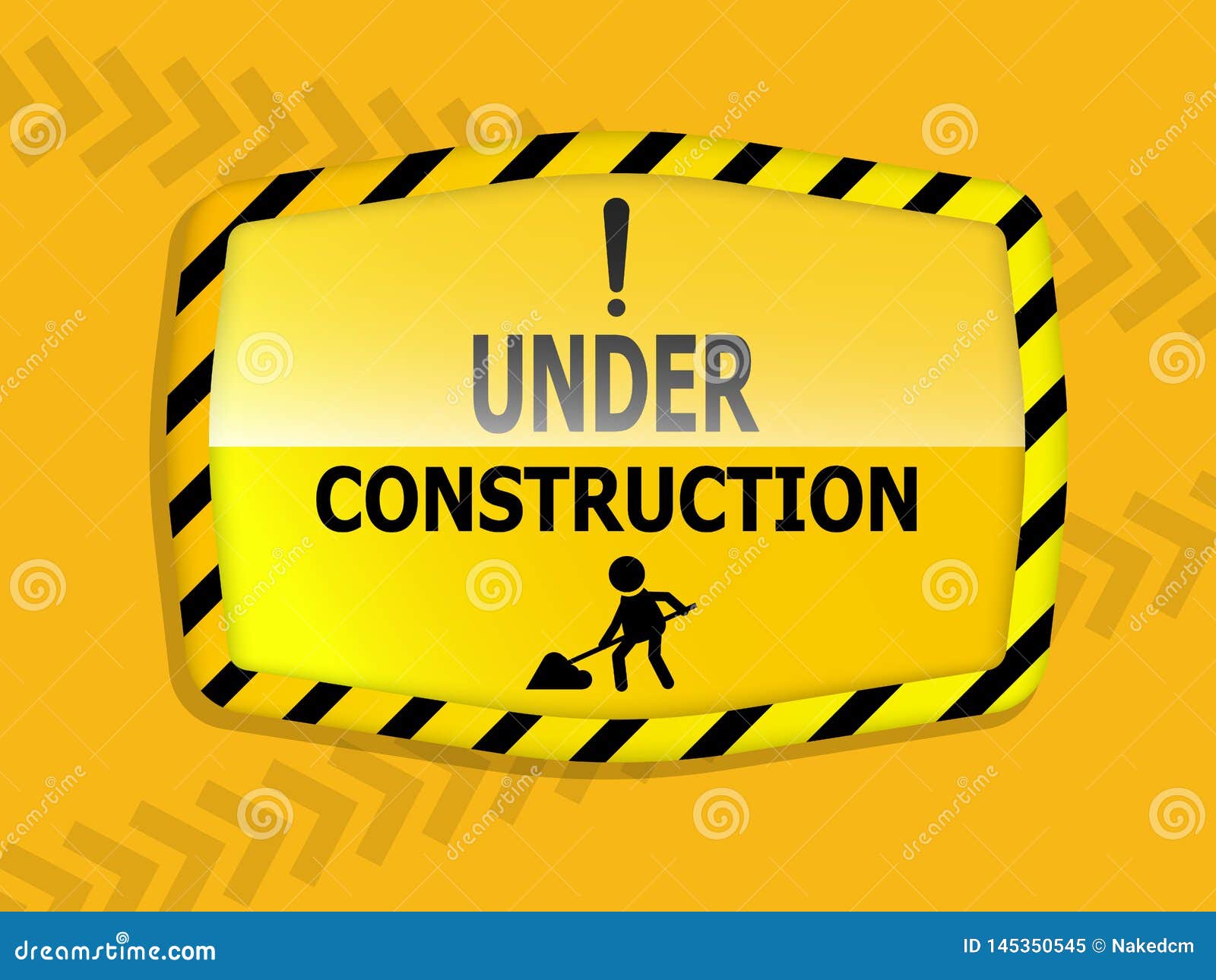 Under construction label stock vector. Illustration of alert - 145350545