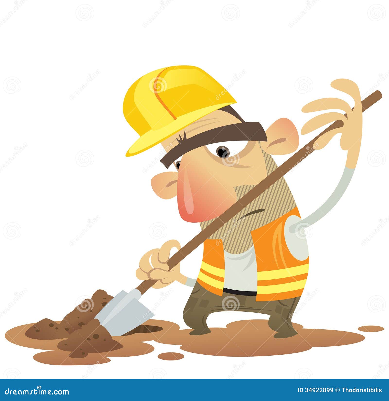 Royalty Free Stock Images: Under construction man working digging with 