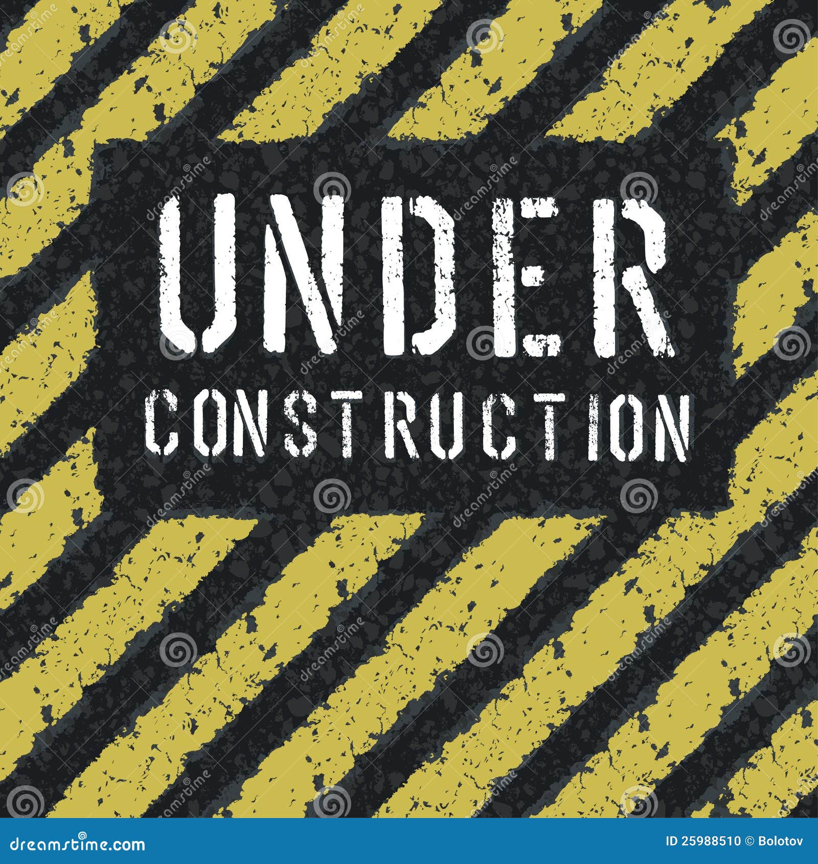 Under Construction Message on Asphalt Background Stock Vector ...